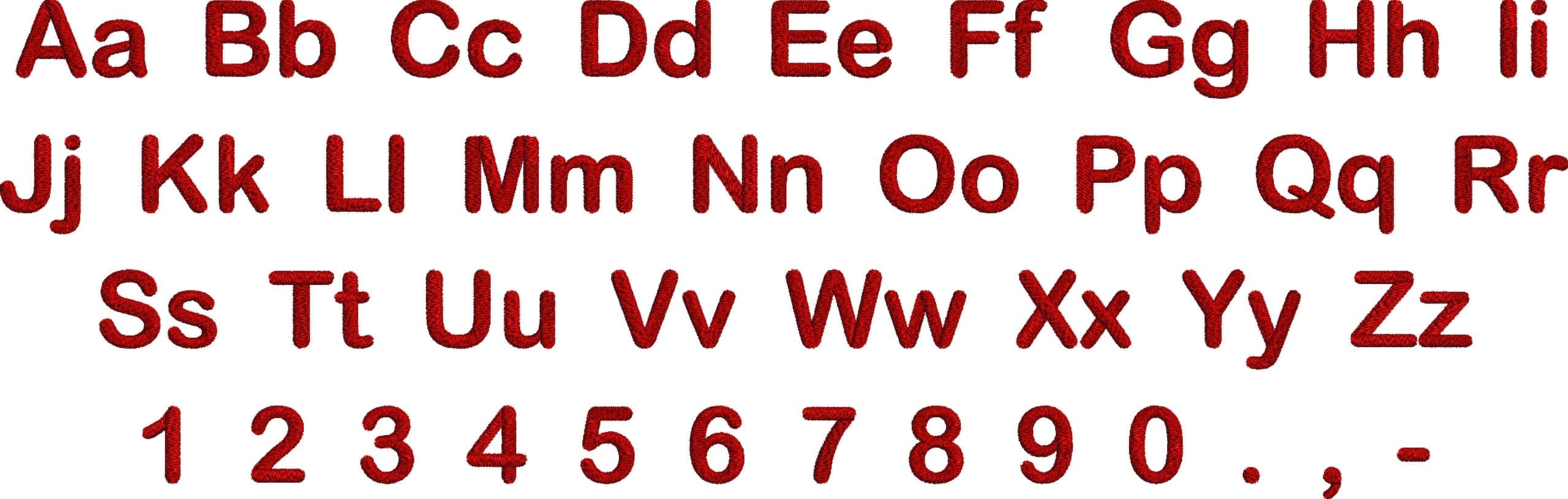 Arial Rounded Font Embroidery Font Set - 0.5" 1" 1.5" 2" 2.5" 3"  - Machine Embroidery Alphabet Font - instant download — view 3