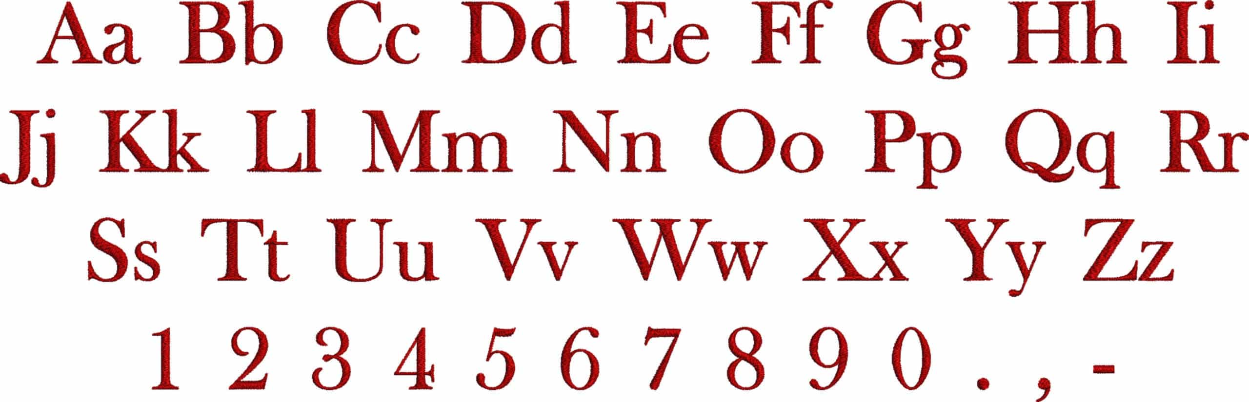 Baskerville Old Font Embroidery Font Set - 0.5" 1" 1.5" 2" 2.5" 3"  - Machine Embroidery Alphabet Font - instant download — view 3