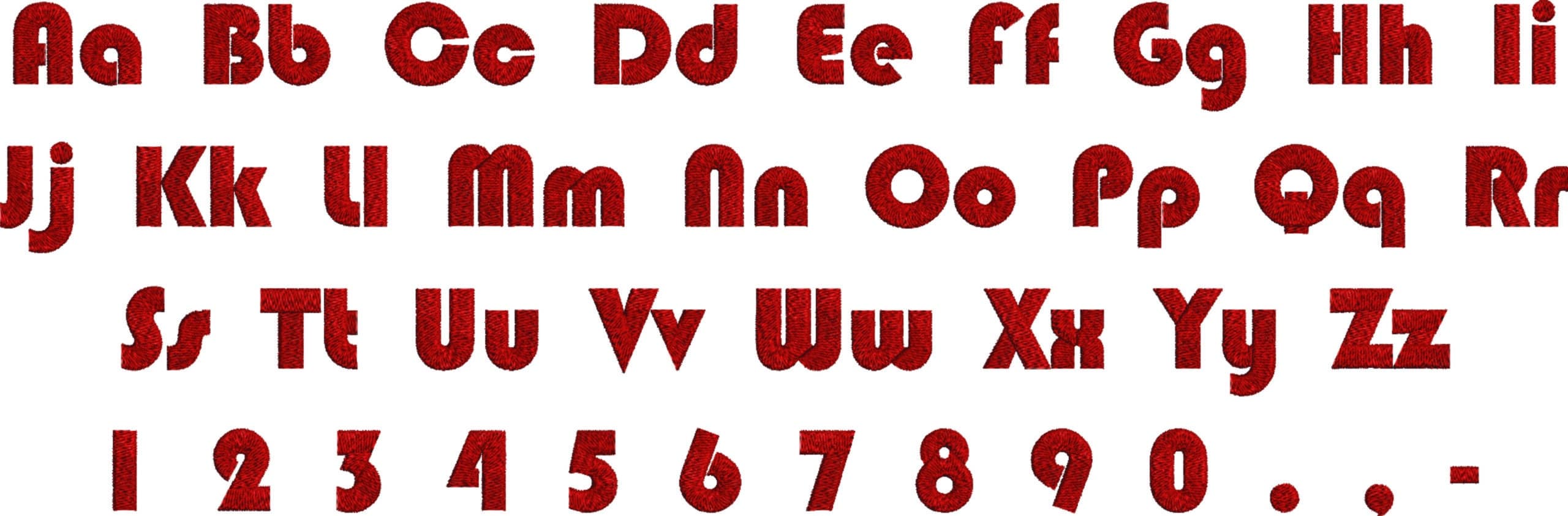 Bauhaus Font Embroidery Font Set - 0.5" 1" 1.5" 2" 2.5" 3"  - Machine Embroidery Alphabet Font - instant download — view 6