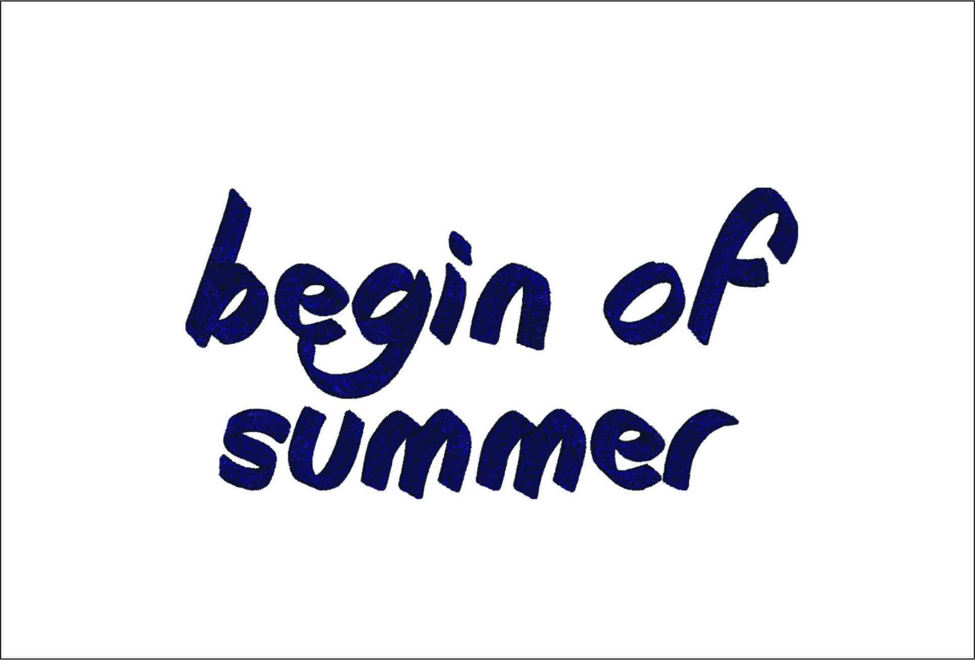 Beginning of Summer Font Embroidery Font Set - 0.5" 1" 1.5" 2" 2.5" 3"  - Machine Embroidery Alphabet Font - instant download