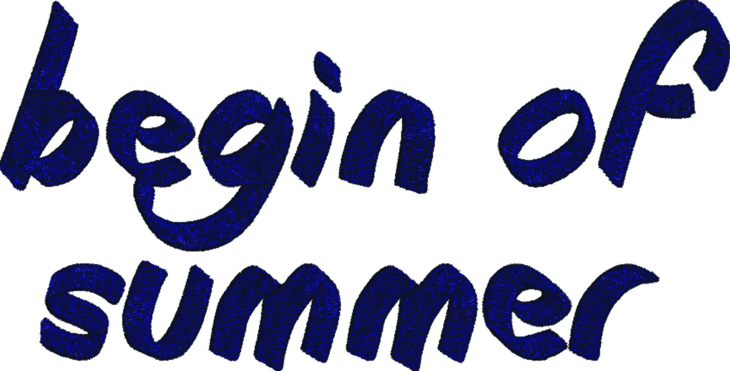 Beginning of Summer Font Embroidery Font Set - 0.5" 1" 1.5" 2" 2.5" 3"  - Machine Embroidery Alphabet Font - instant download — view 4