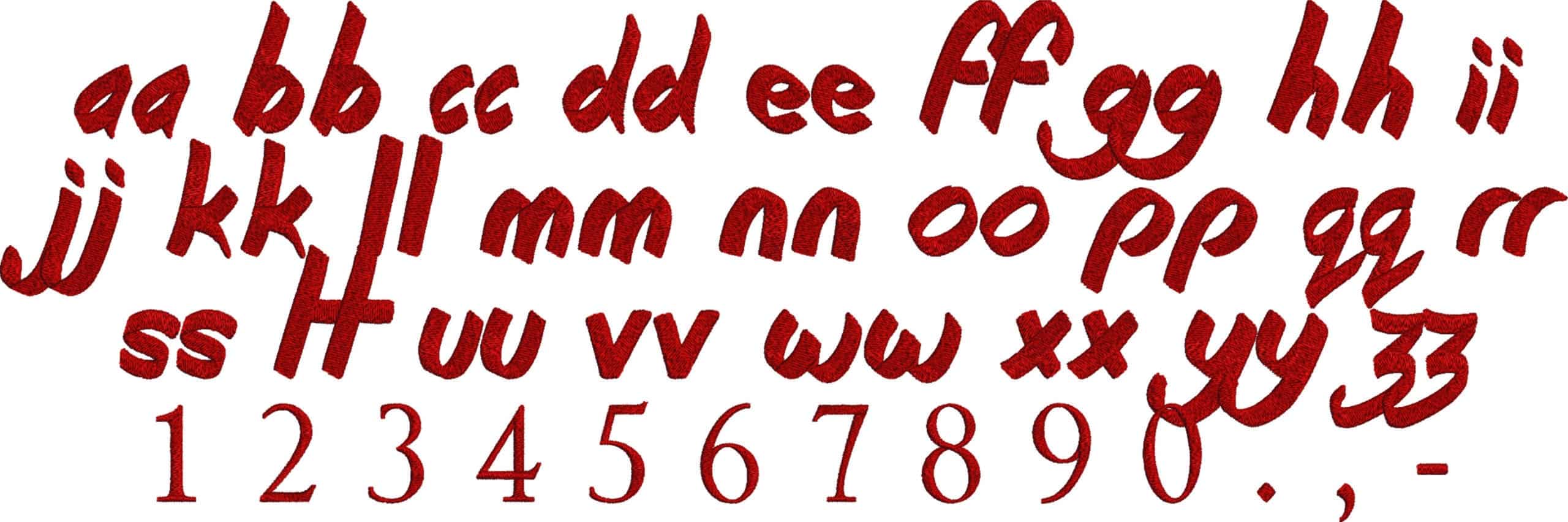 Beginning of Summer Font Embroidery Font Set - 0.5" 1" 1.5" 2" 2.5" 3"  - Machine Embroidery Alphabet Font - instant download — view 3