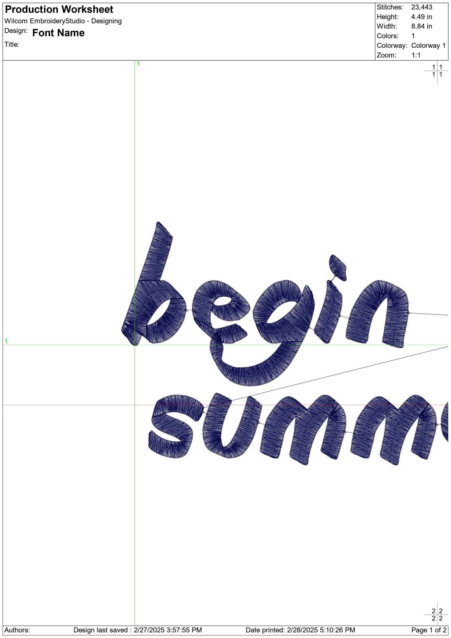 Beginning of Summer Font Embroidery Font Set - 0.5" 1" 1.5" 2" 2.5" 3"  - Machine Embroidery Alphabet Font - instant download — view 5