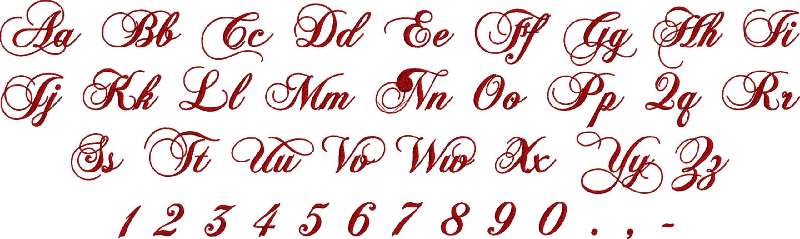 Chopin Font Embroidery Font Set - 0.5" 1" 1.5" 2" 2.5" 3"  - Machine Embroidery Alphabet Font - instant download — view 3