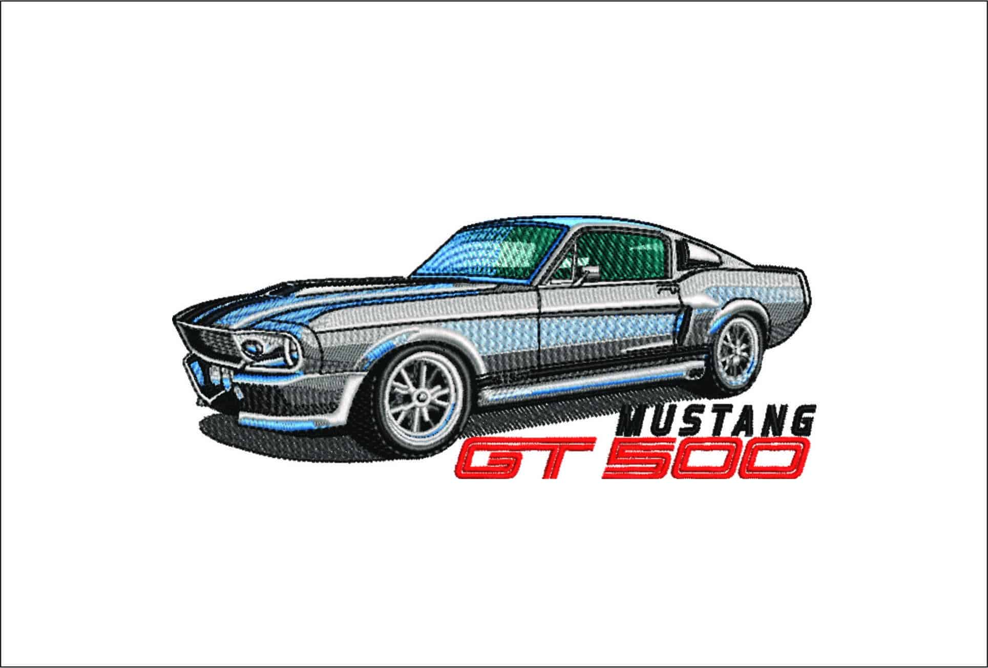 Ford Mustang GT500 Eleanor Gone in 60 Seconds - Swoosh - Nike Car embroidery design - instant download