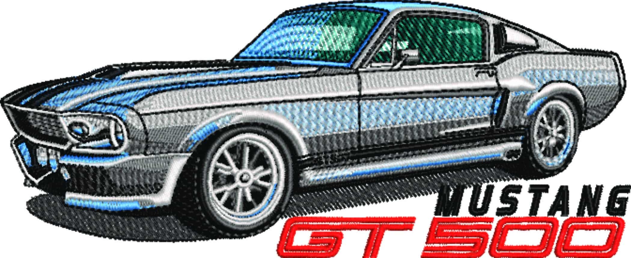 Ford Mustang GT500 Eleanor Gone in 60 Seconds - Swoosh - Nike Car embroidery design - instant download — view 5
