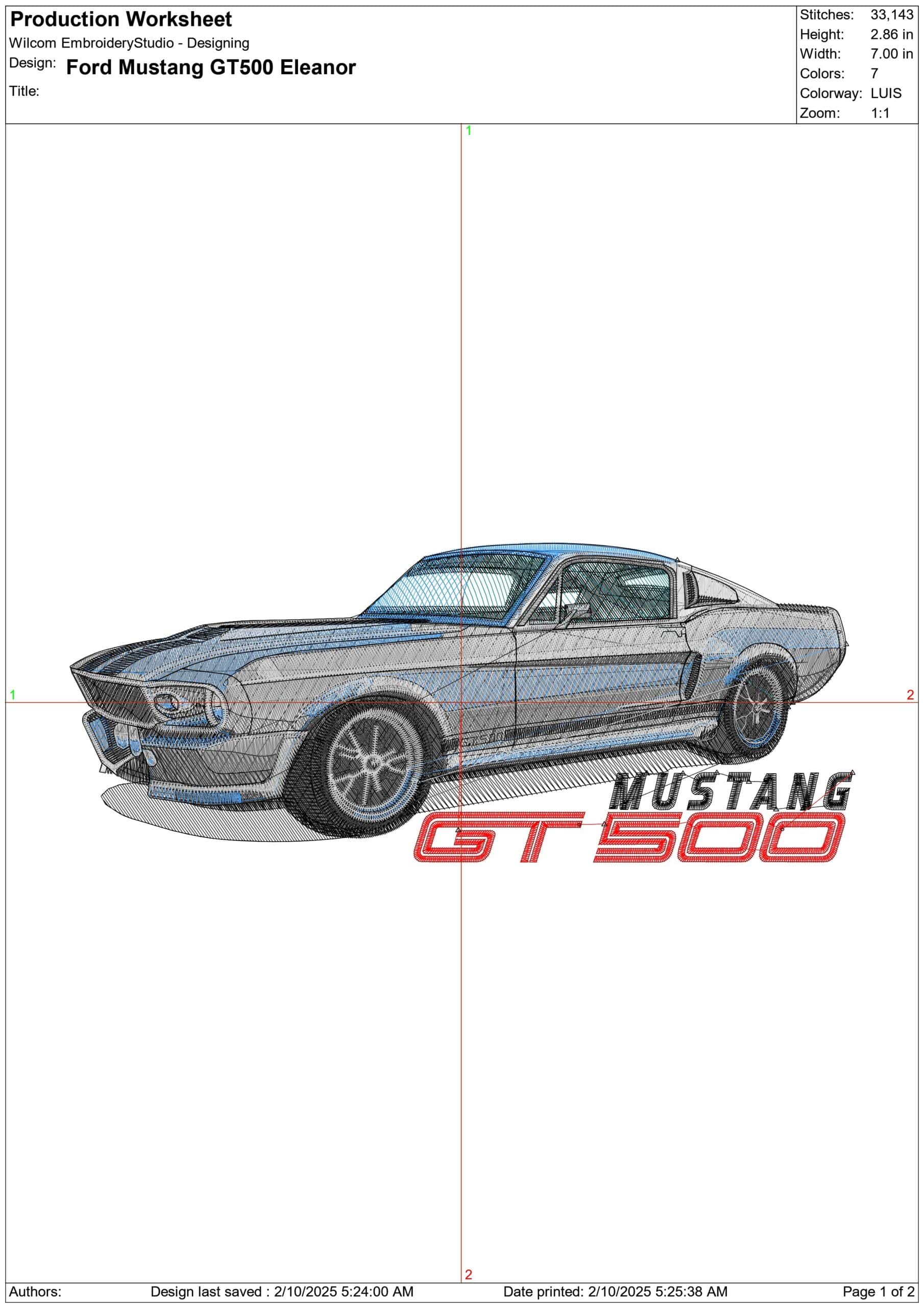 Ford Mustang GT500 Eleanor Gone in 60 Seconds - Swoosh - Nike Car embroidery design - instant download — view 3