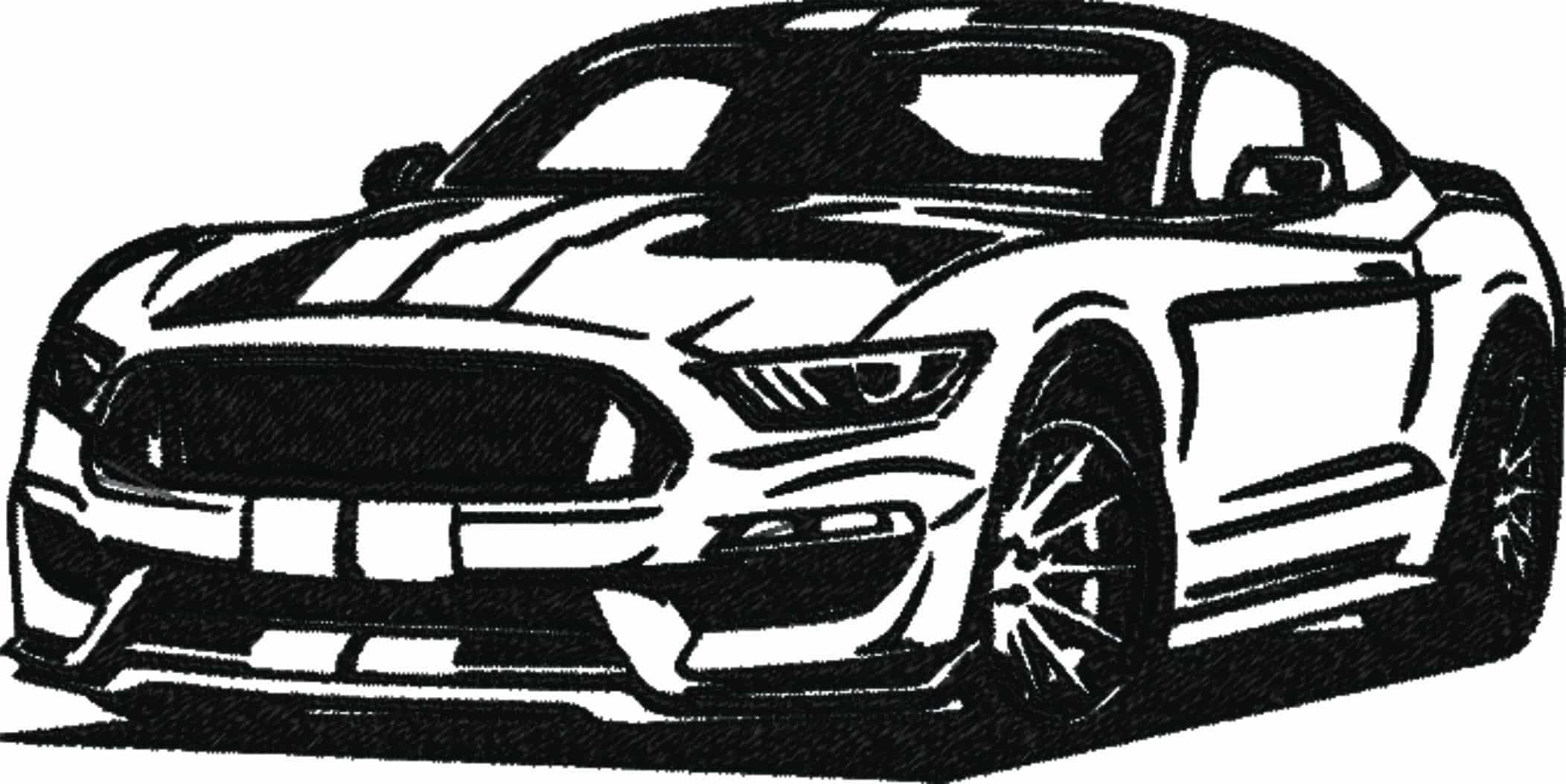 Ford Mustang GT Outline - Swoosh - Nike Car embroidery design - instant download — view 4