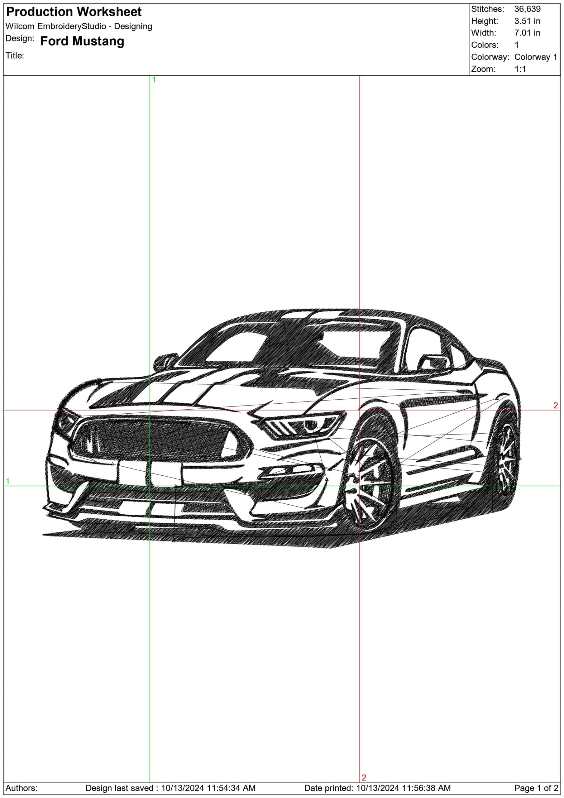 Ford Mustang GT Outline - Swoosh - Nike Car embroidery design - instant download — view 2