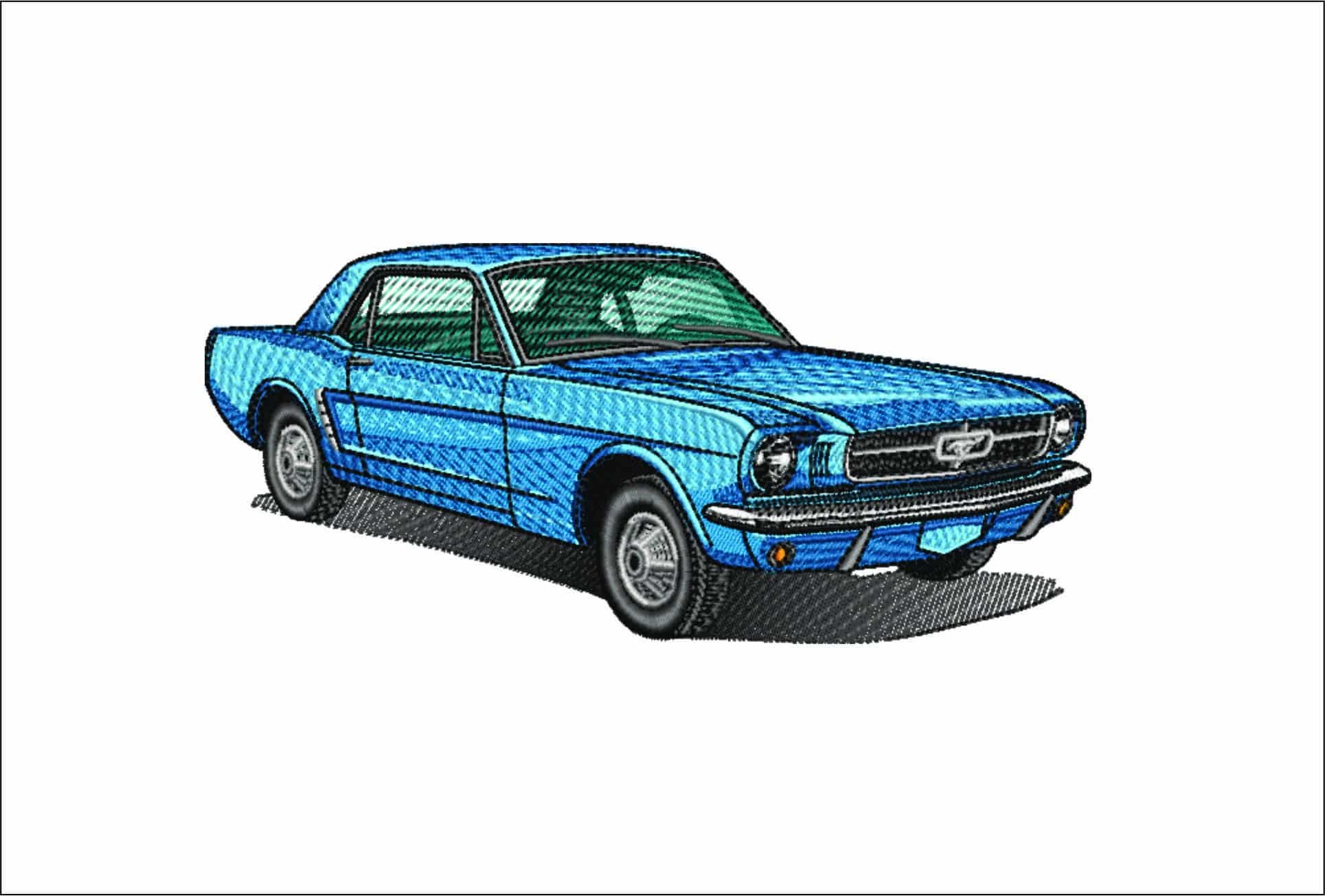 Ford Mustang 1965 - Swoosh - Nike Car embroidery design - instant download