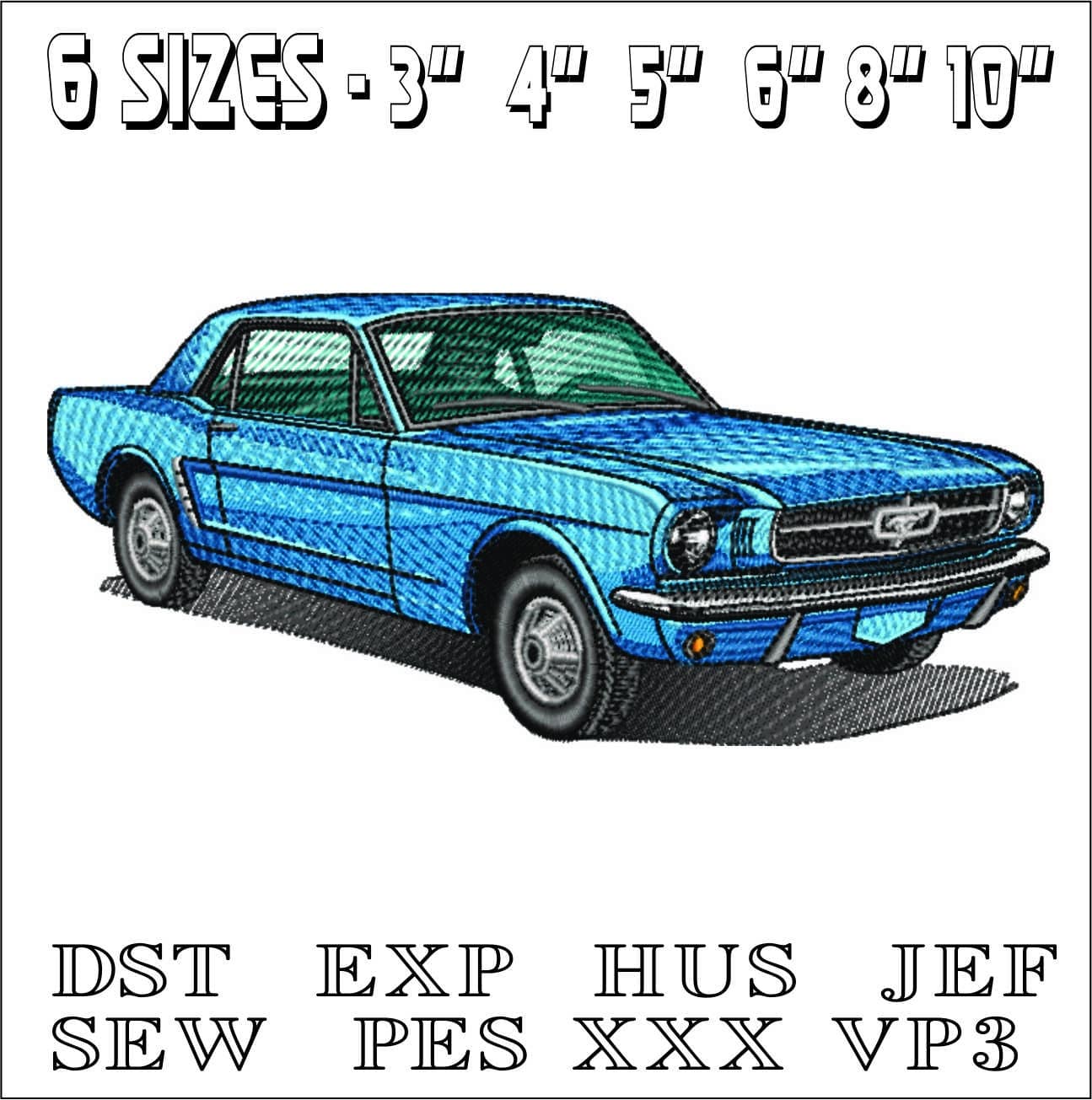 Ford Mustang 1965 - Swoosh - Nike Car embroidery design - instant download — view 2