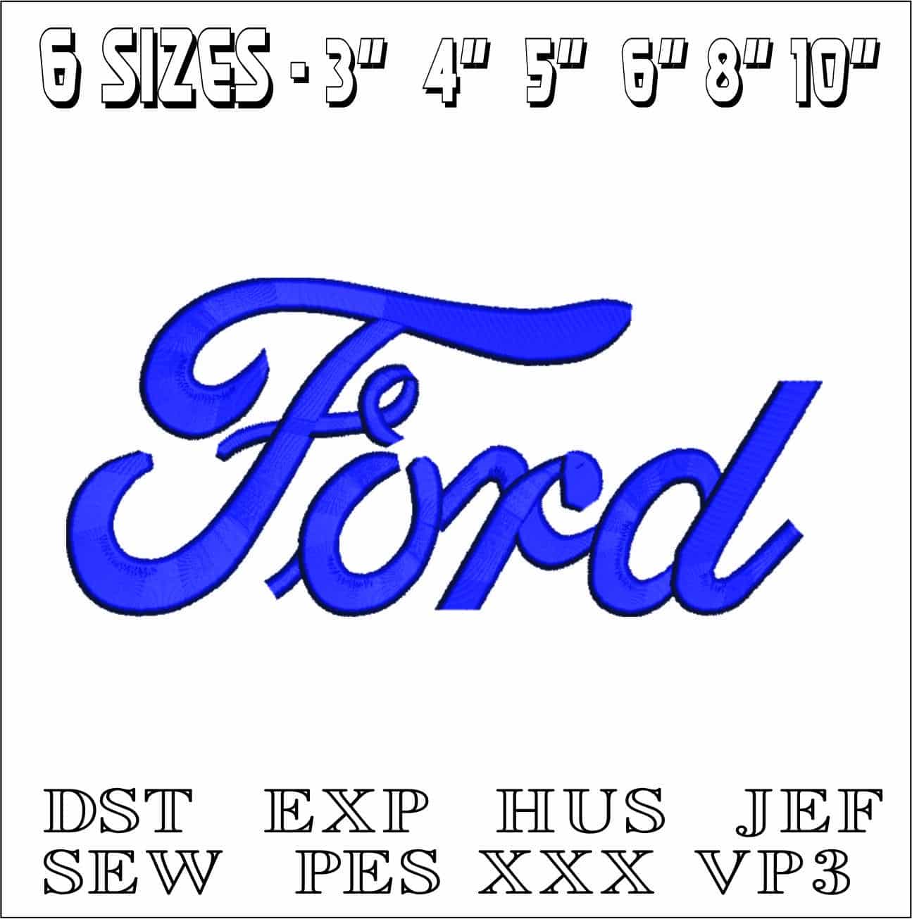 Ford Logo - Swoosh - Nike Car embroidery design - instant download — view 2