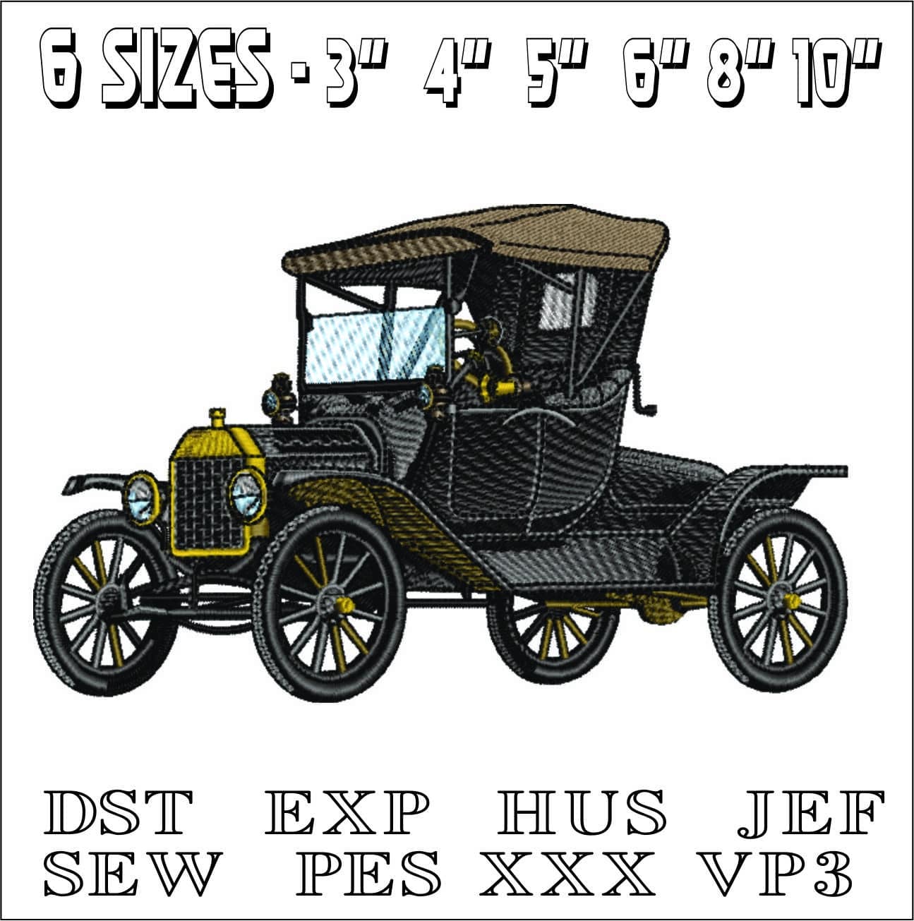Ford Model T - Swoosh - Nike Car embroidery design - instant download — view 2
