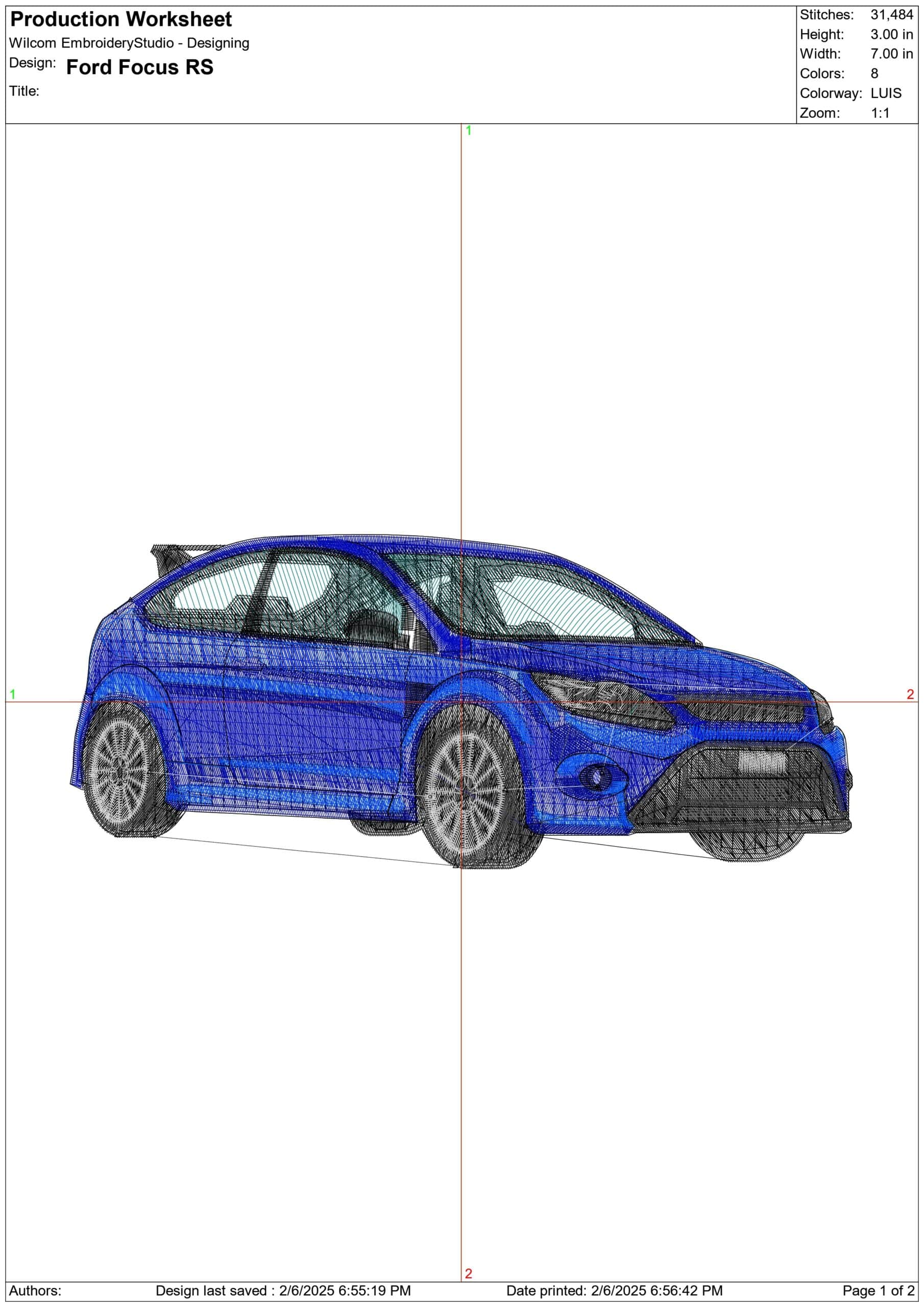 Ford Focus RS - Swoosh - Nike Car embroidery design - instant download — view 3