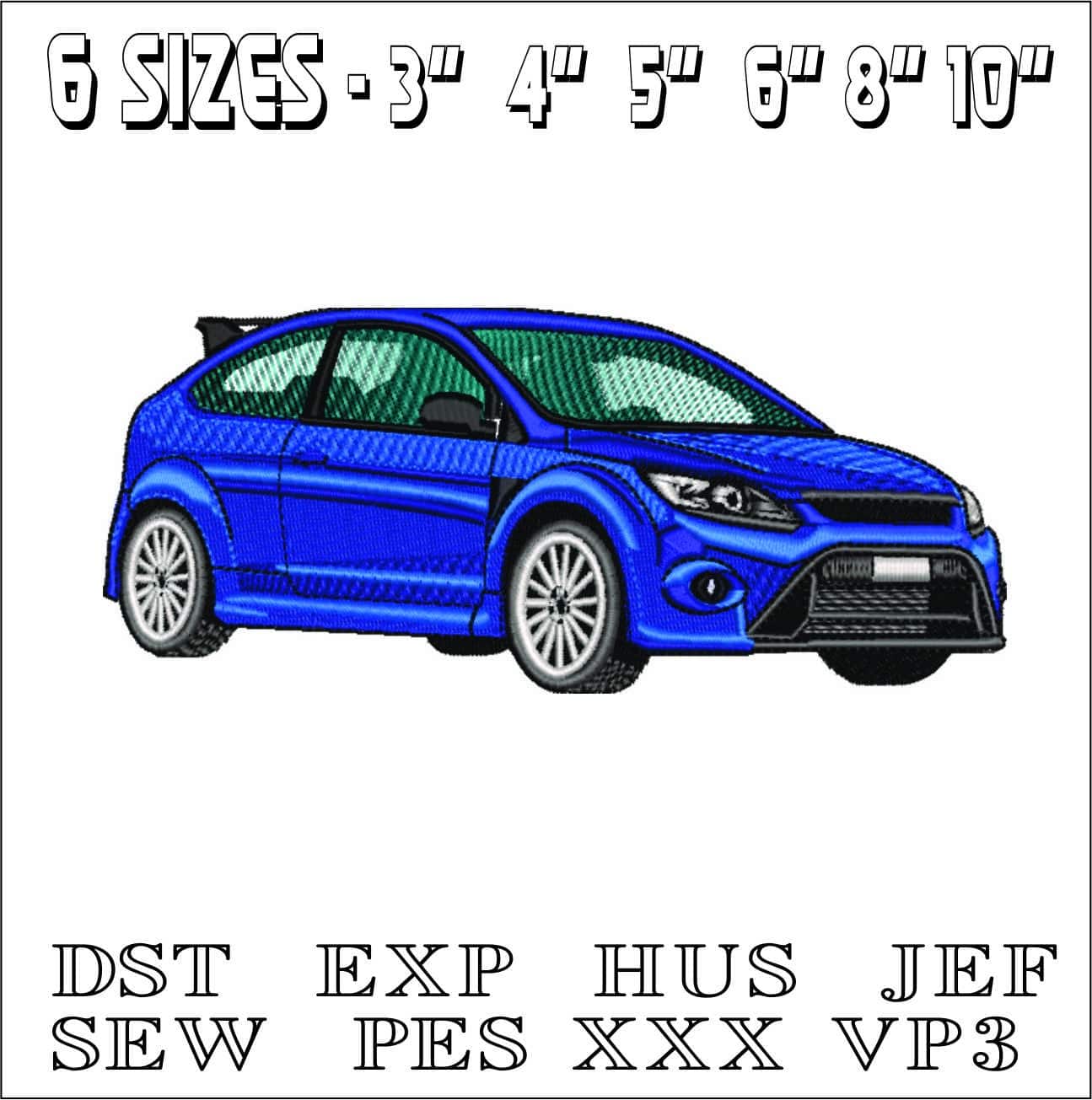 Ford Focus RS - Swoosh - Nike Car embroidery design - instant download — view 2