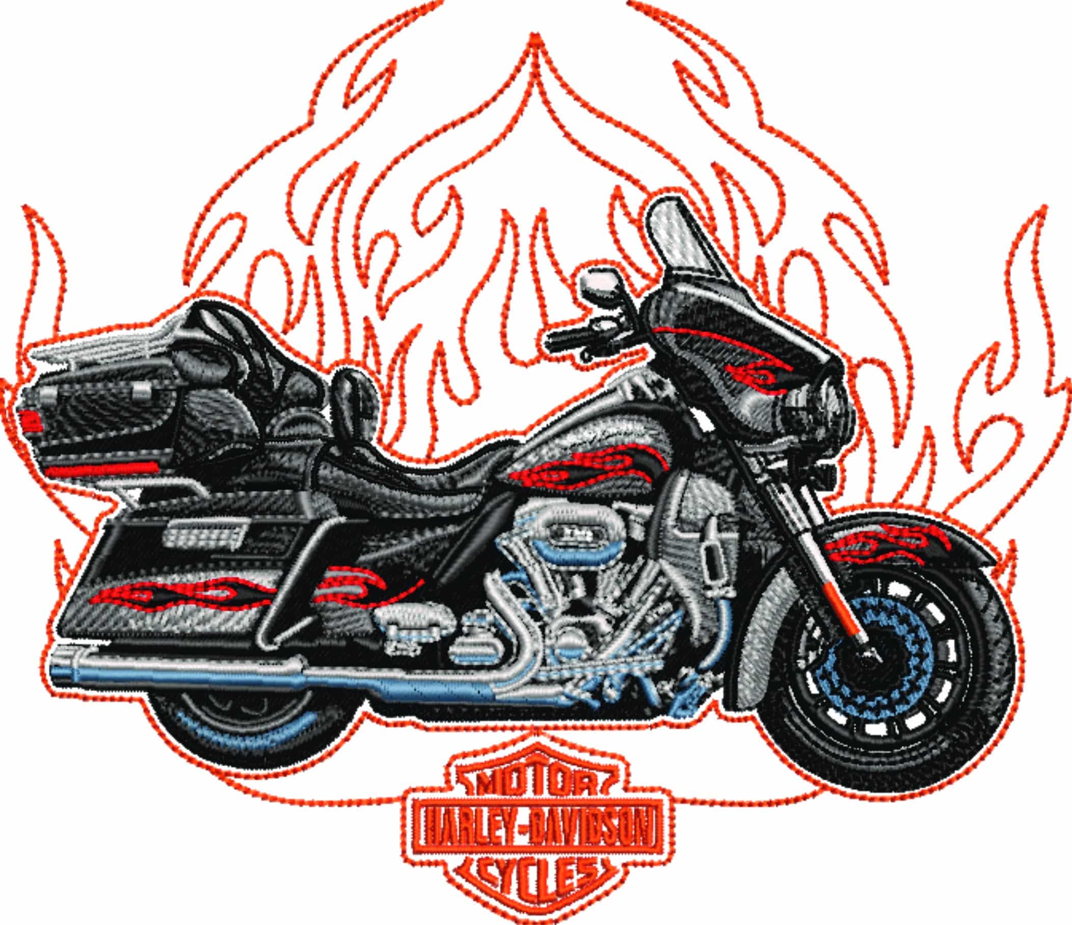 Harley Davidson Easy rider - Harley - Swoosh - Nike Motor Cycle embroidery design - instant download — view 5