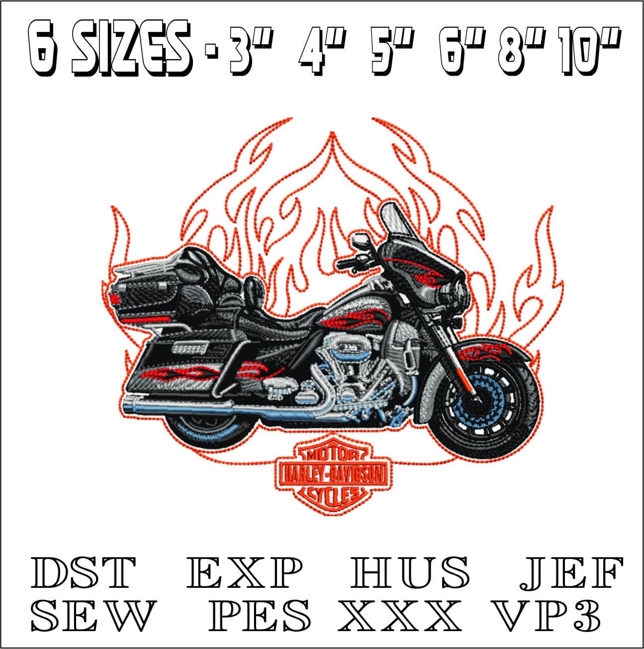 Harley Davidson Easy rider - Harley - Swoosh - Nike Motor Cycle embroidery design - instant download — view 2
