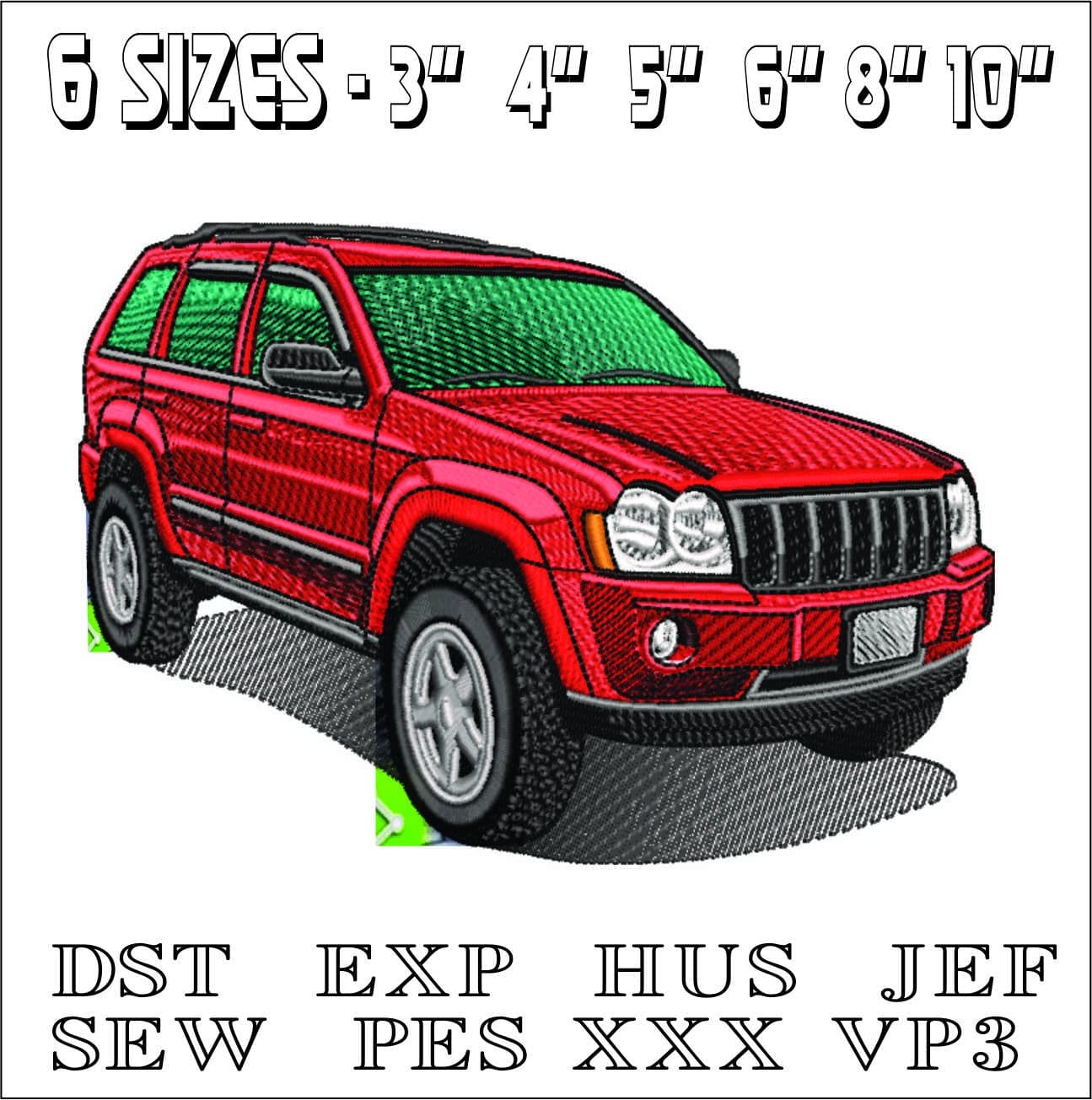 Jeep Cherokee - Swoosh - Nike Car embroidery design - instant download — view 2