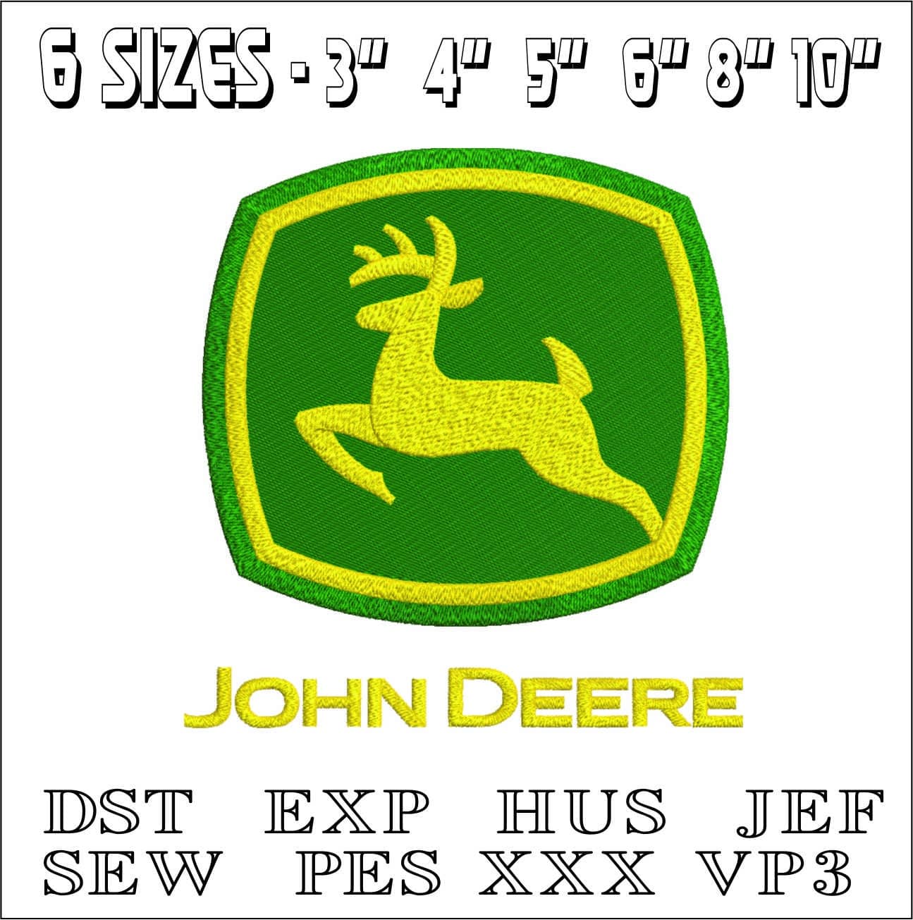 John Deere- Swoosh - Nike Car embroidery design - instant download — view 2