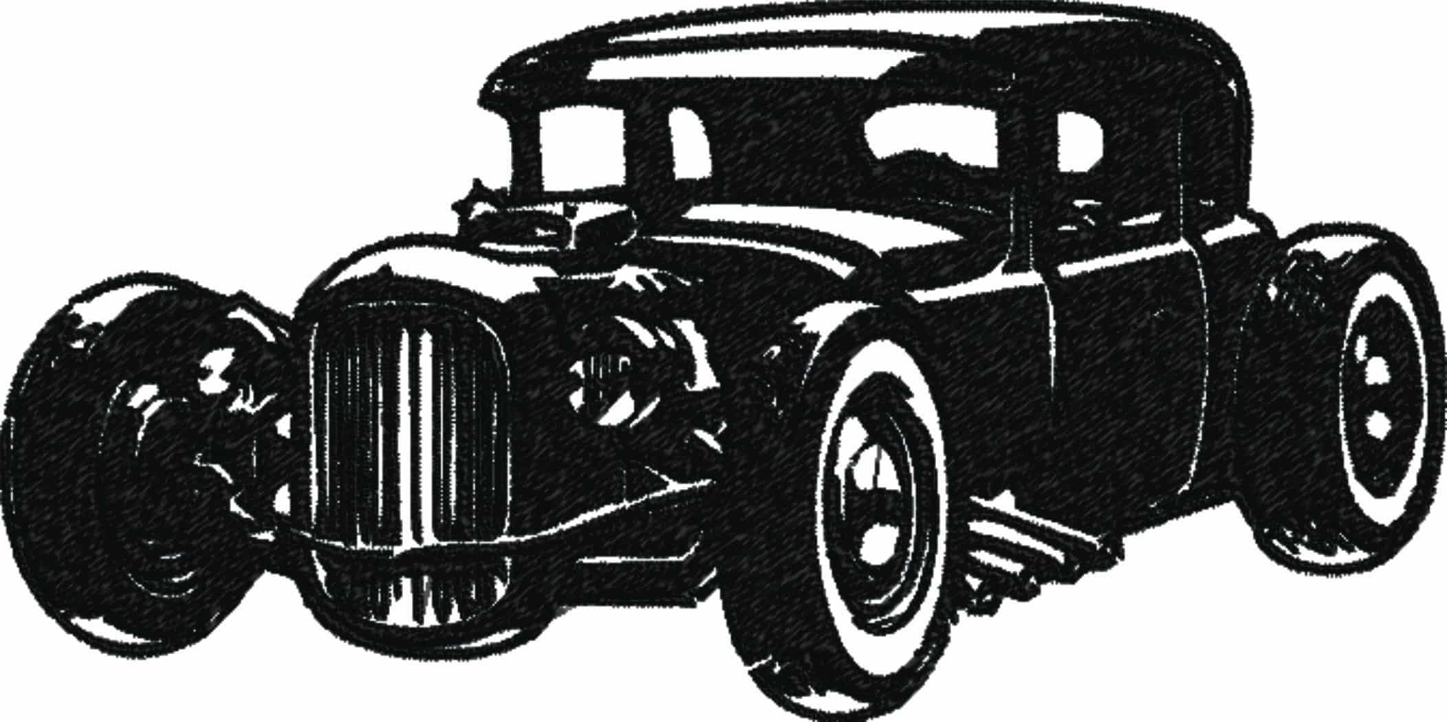 Hotrod Outline embroidery design - Low rider embroidery design machine pattern - embroidery file - instant download — view 4