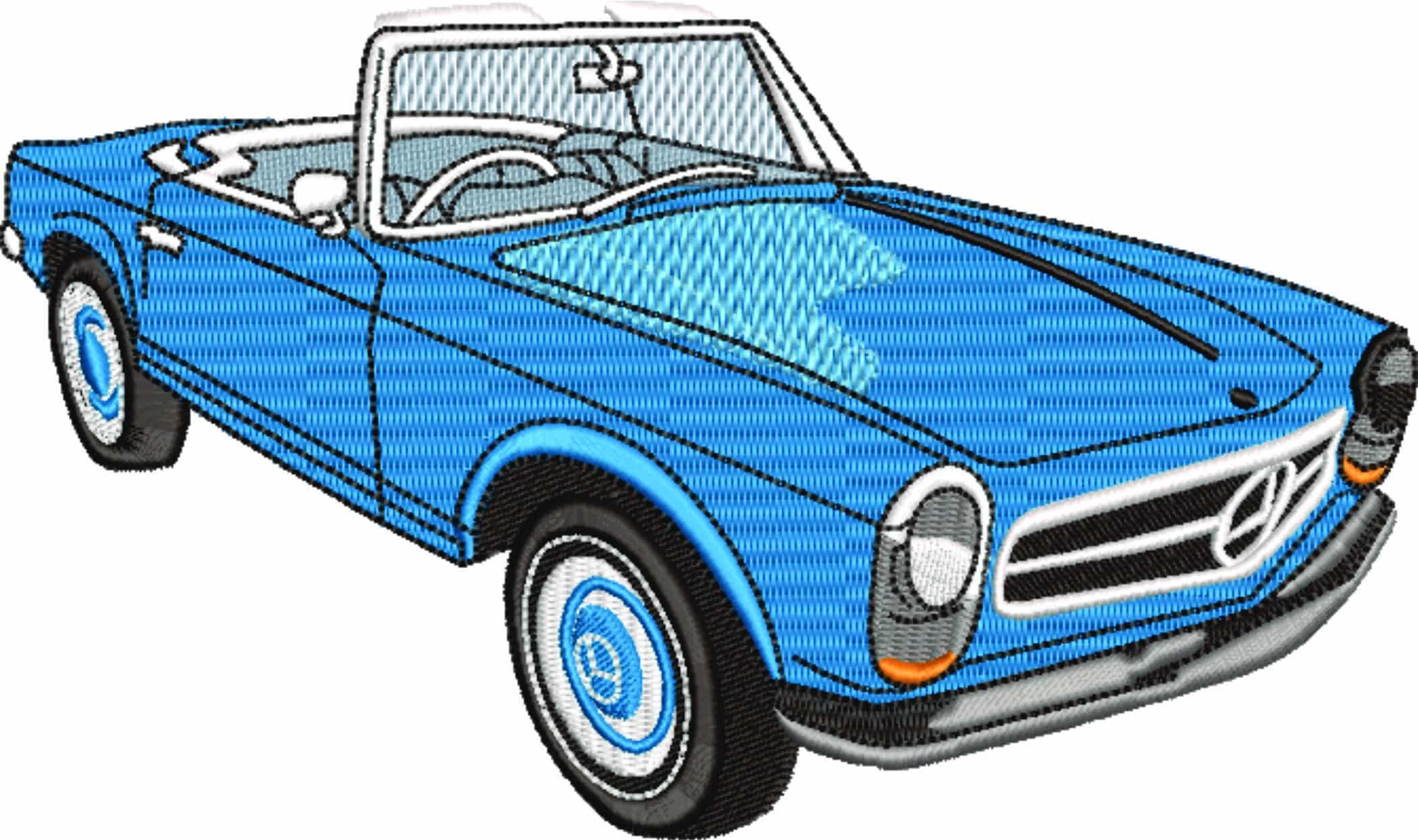 Mercedes SL 1960's - Swoosh - Nike Car embroidery design - instant download — view 4