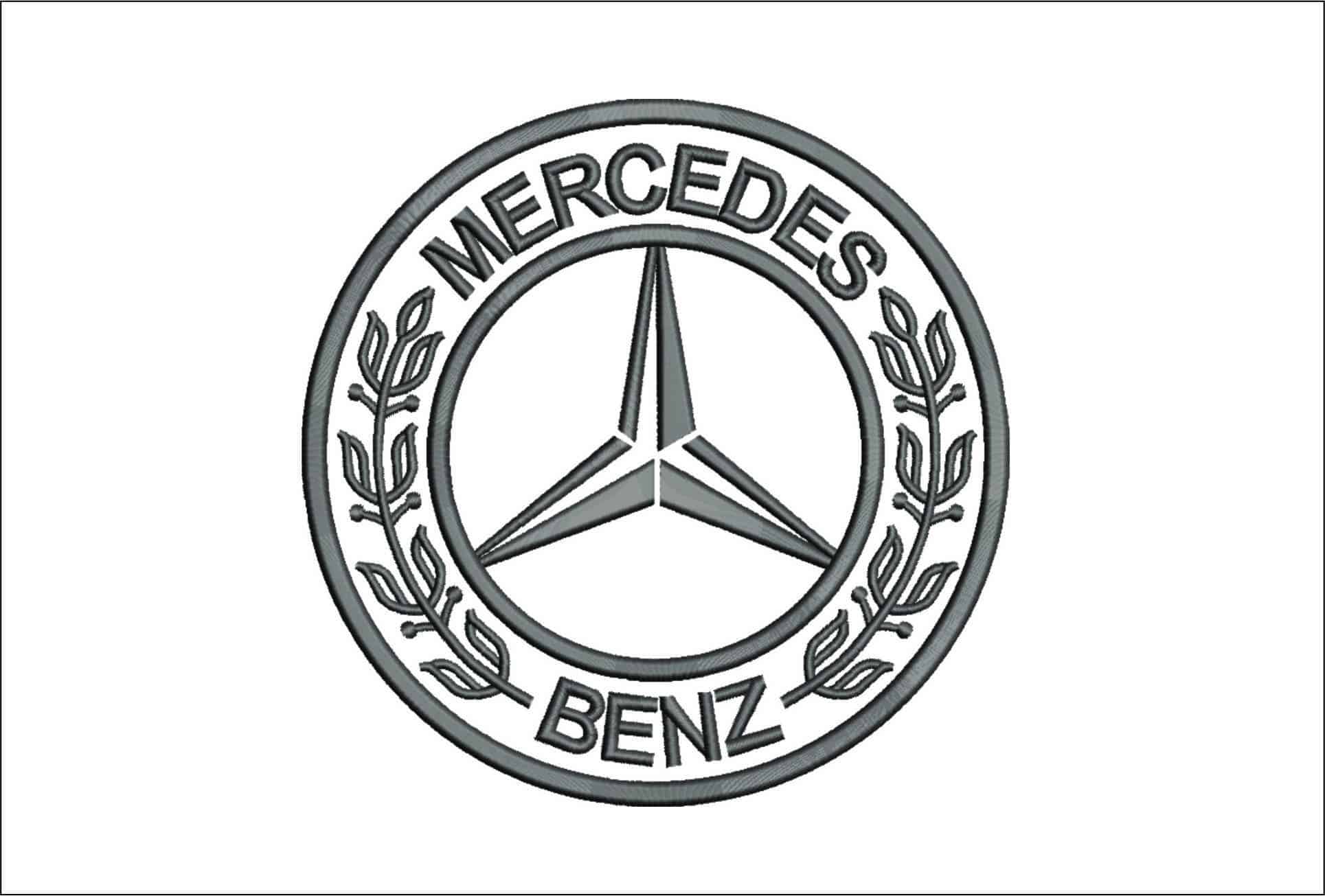 Mercedes Black Logo embroidery design -Mercedes Black Logo machine pattern Car Auto Company embroidery