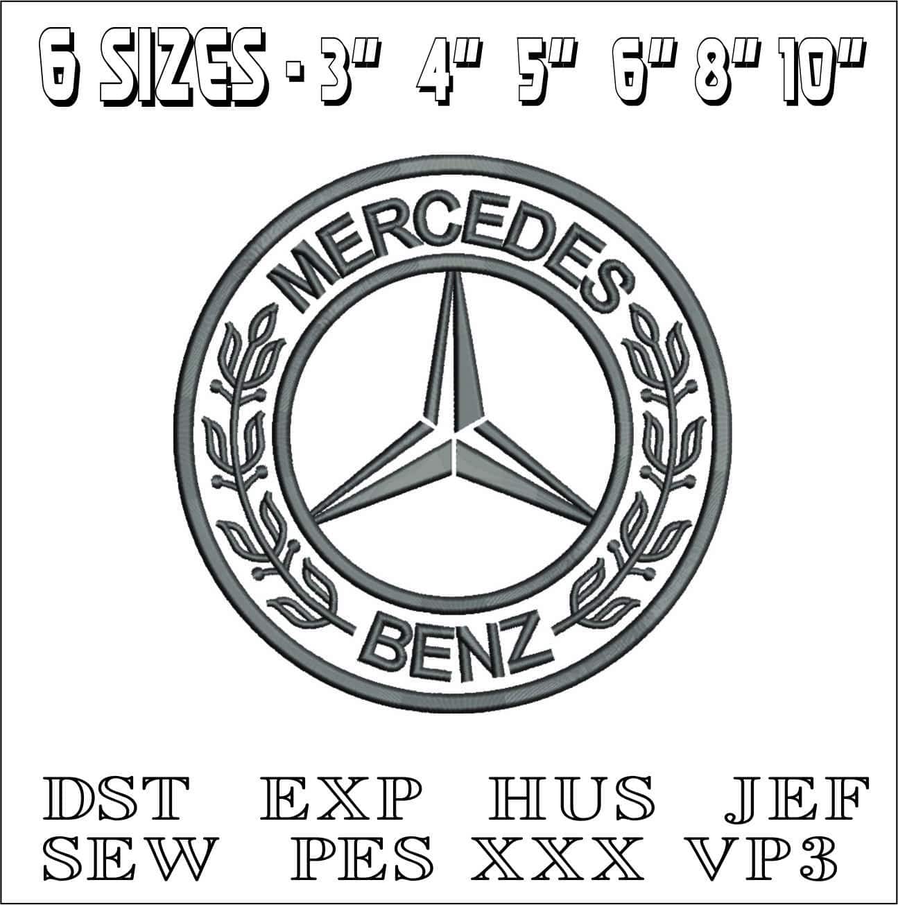 Mercedes Black Logo embroidery design -Mercedes Black Logo machine pattern Car Auto Company embroidery — view 2