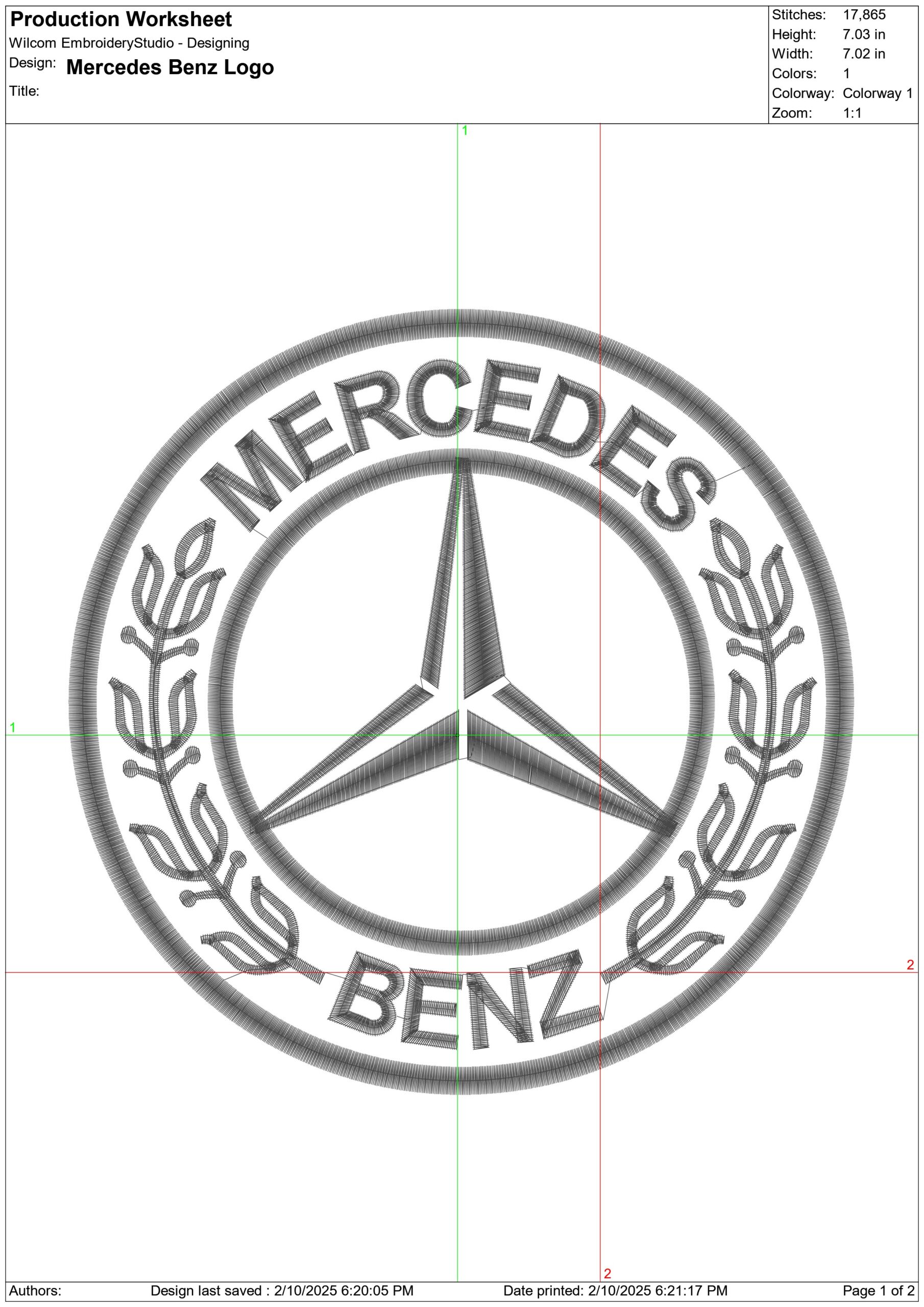 Mercedes Black Logo embroidery design -Mercedes Black Logo machine pattern Car Auto Company embroidery — view 3