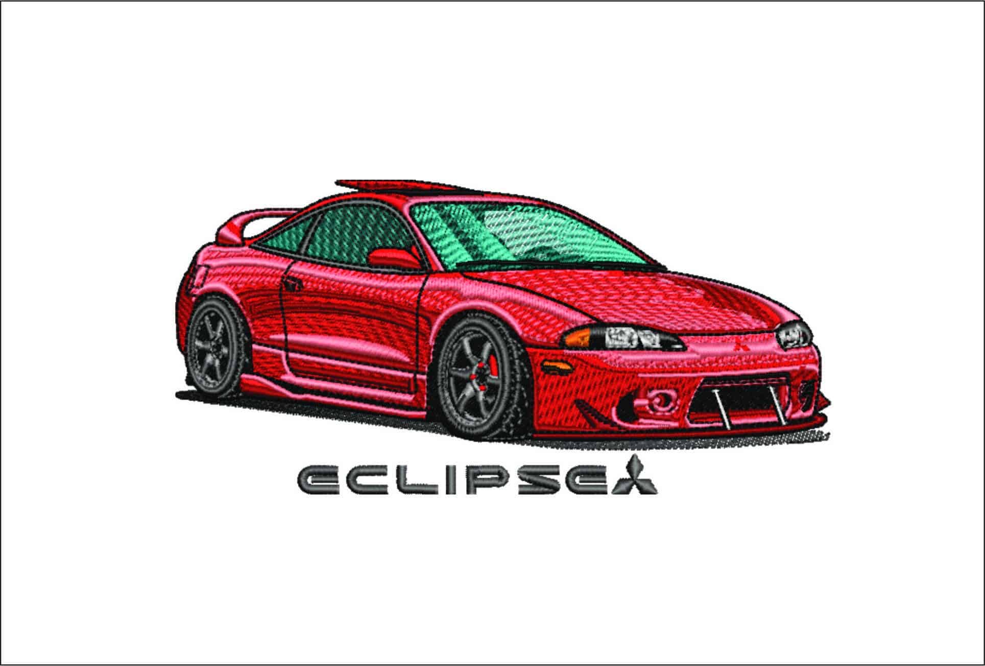 Mitsubishi Eclipse - Swoosh - Nike Car embroidery design - instant download