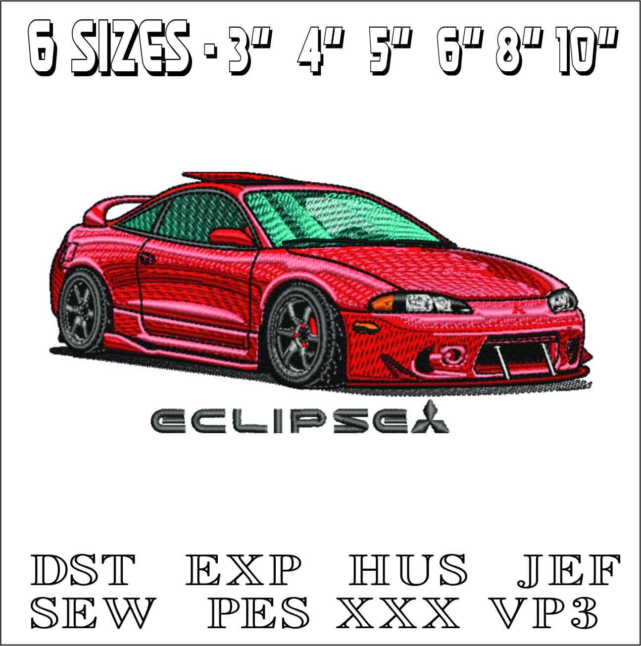 Mitsubishi Eclipse - Swoosh - Nike Car embroidery design - instant download — view 2