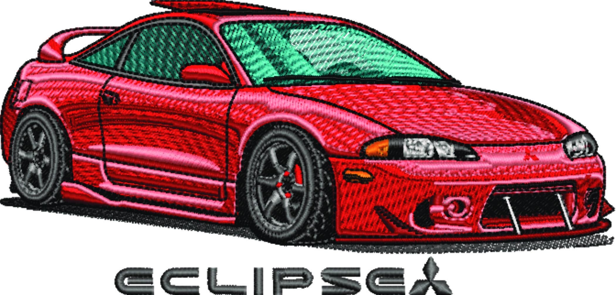 Mitsubishi Eclipse - Swoosh - Nike Car embroidery design - instant download — view 5