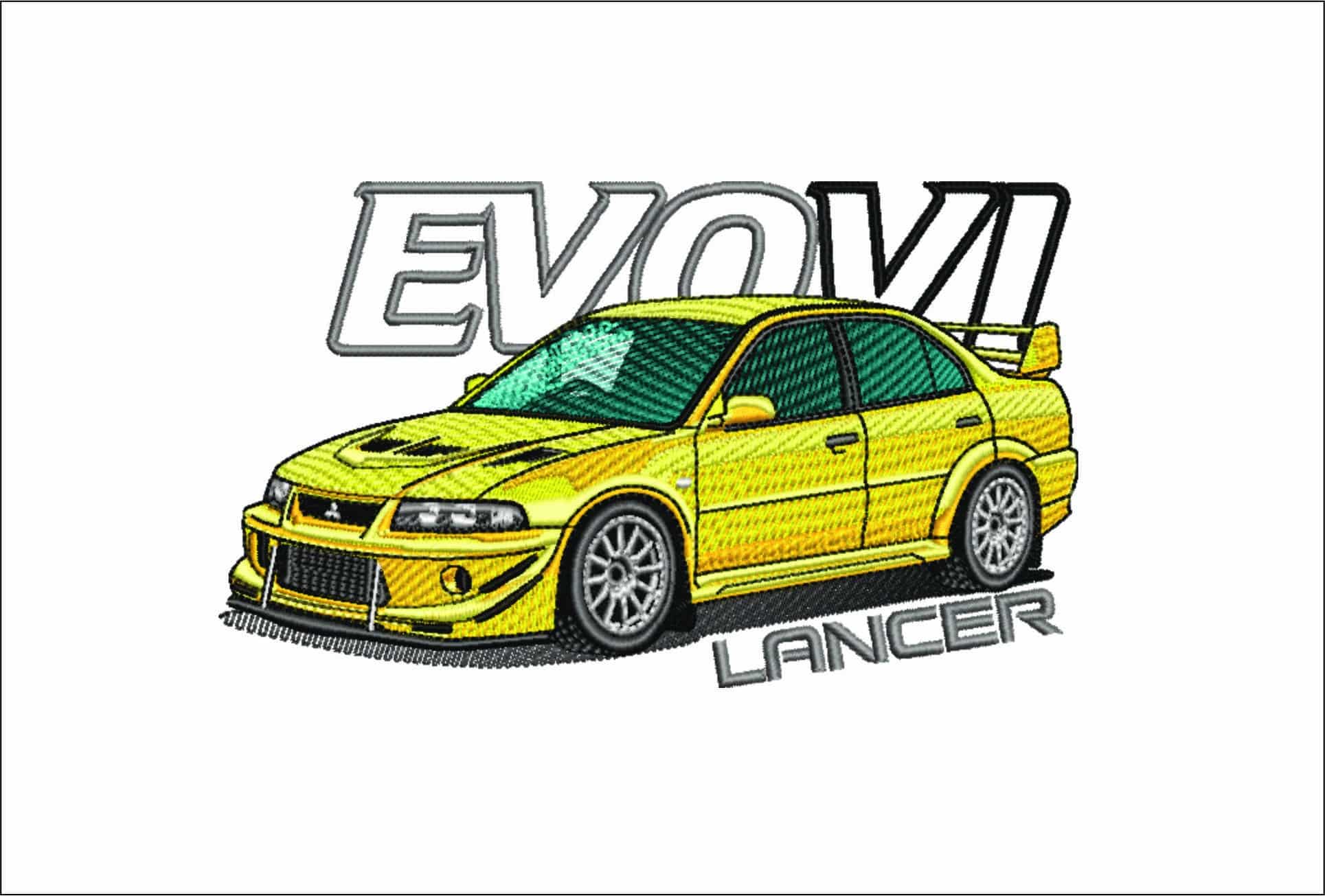 Mitsubishi Lancer EVO - Swoosh - Nike Car embroidery design - instant download