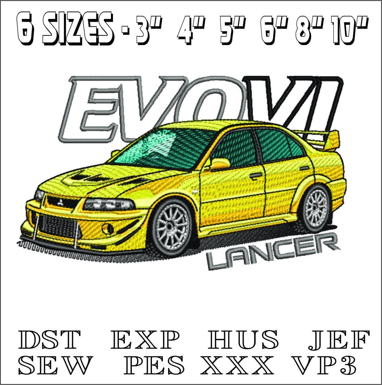 Mitsubishi Lancer EVO - Swoosh - Nike Car embroidery design - instant download — view 2