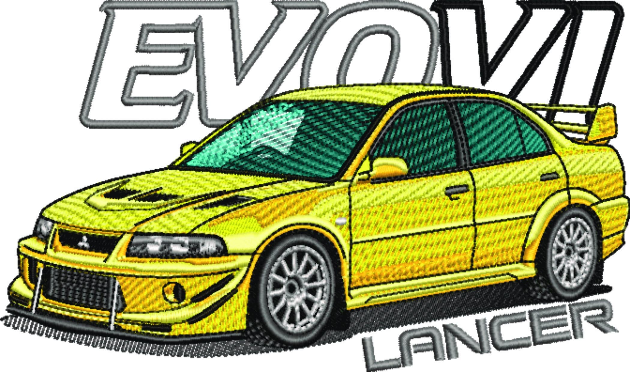 Mitsubishi Lancer EVO - Swoosh - Nike Car embroidery design - instant download — view 5