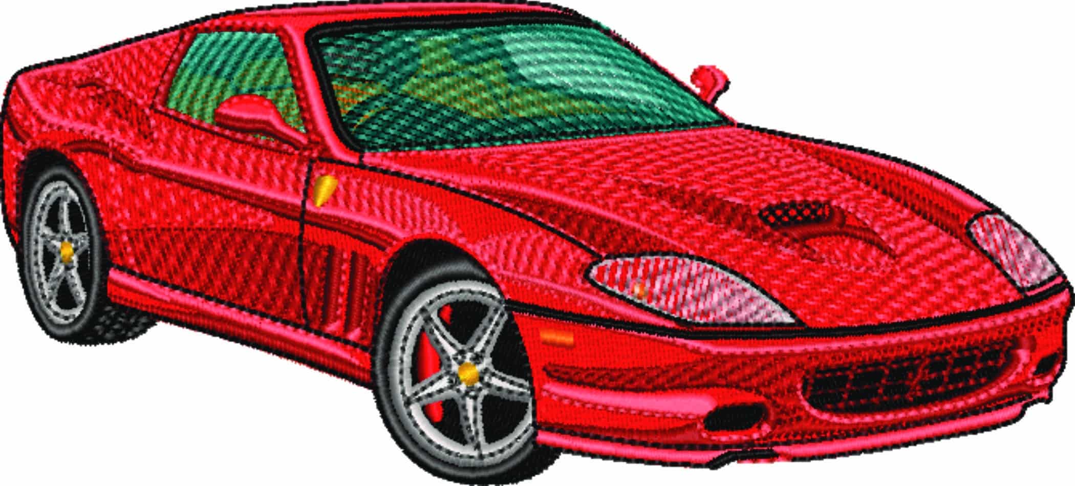 Red Ferrari Maranello 550 - Swoosh - Nike Car embroidery design - instant download — view 5