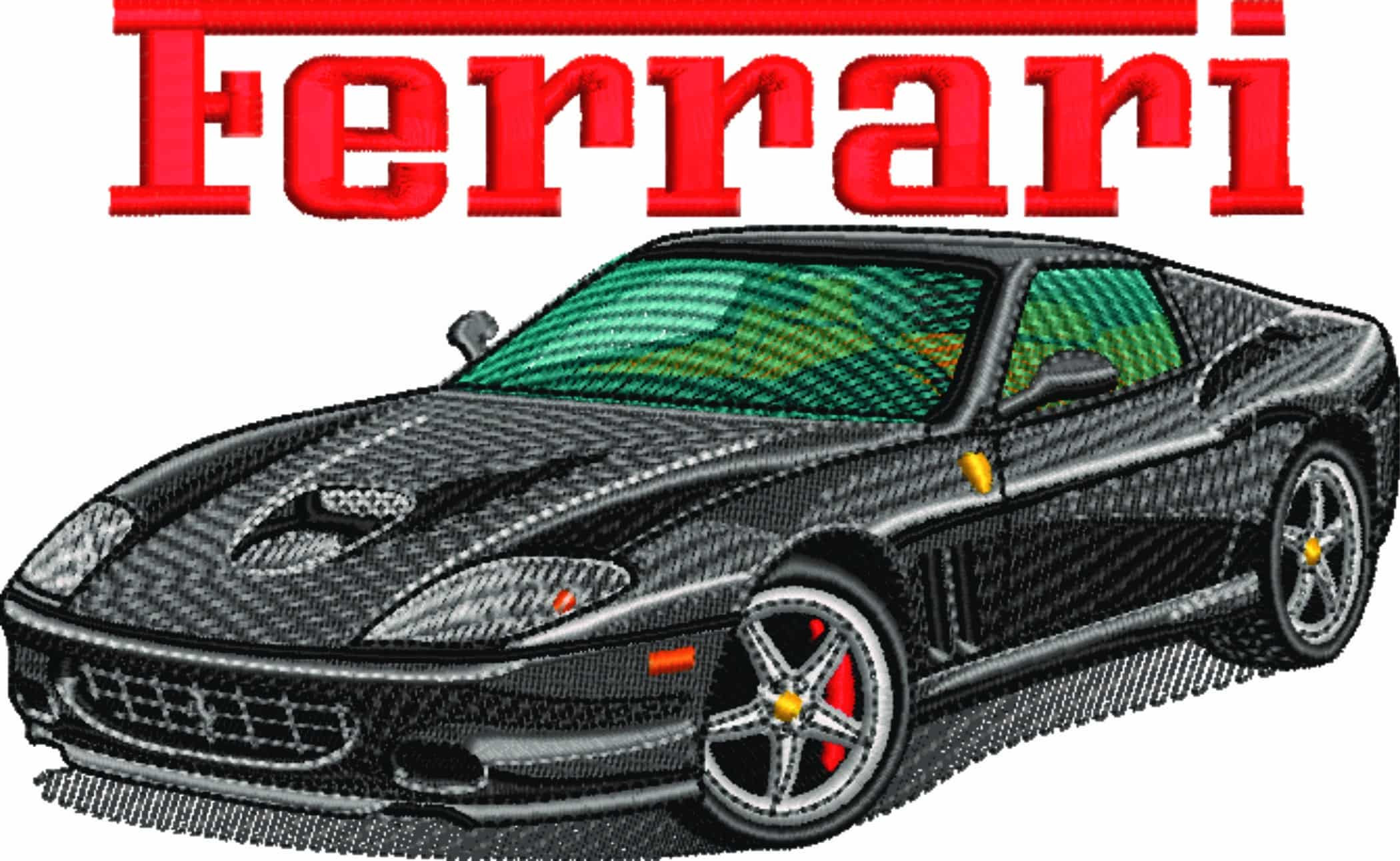 Ferrari Maranello 550 with Name - Swoosh - Nike Car embroidery design - instant download — view 5