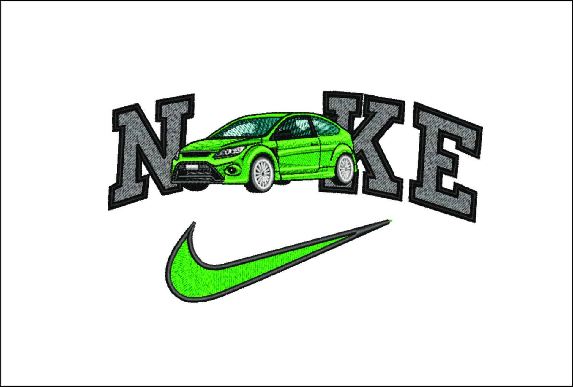 Nike Swoosh Ford Focus RS - Swoosh - Nike Car embroidery design - instant download