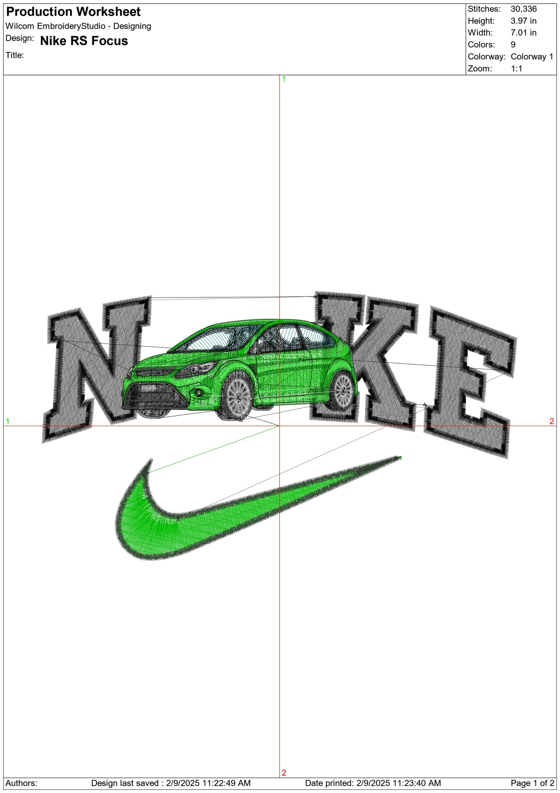 Nike Swoosh Ford Focus RS - Swoosh - Nike Car embroidery design - instant download — view 3