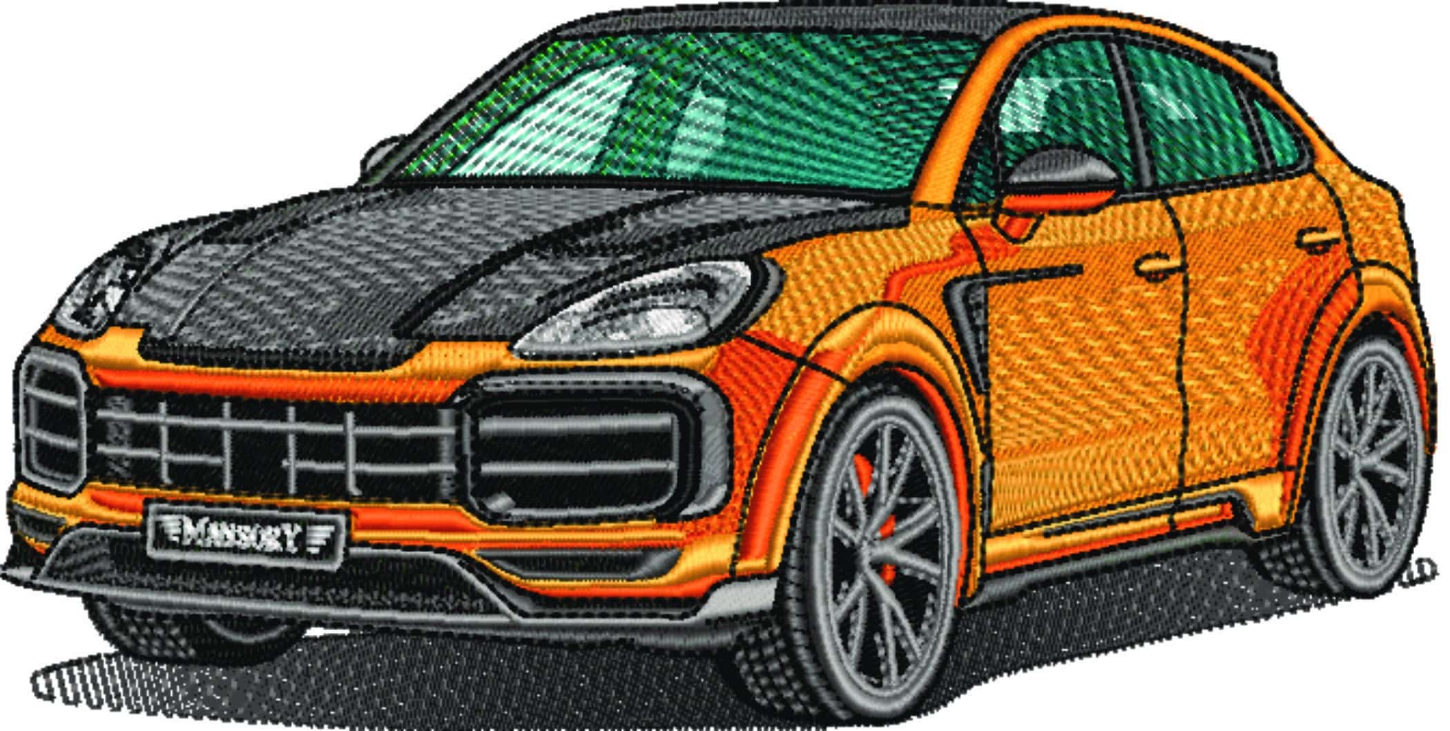 Porsche Cayenne Mansory - Swoosh - Nike Car embroidery design - instant download — view 5