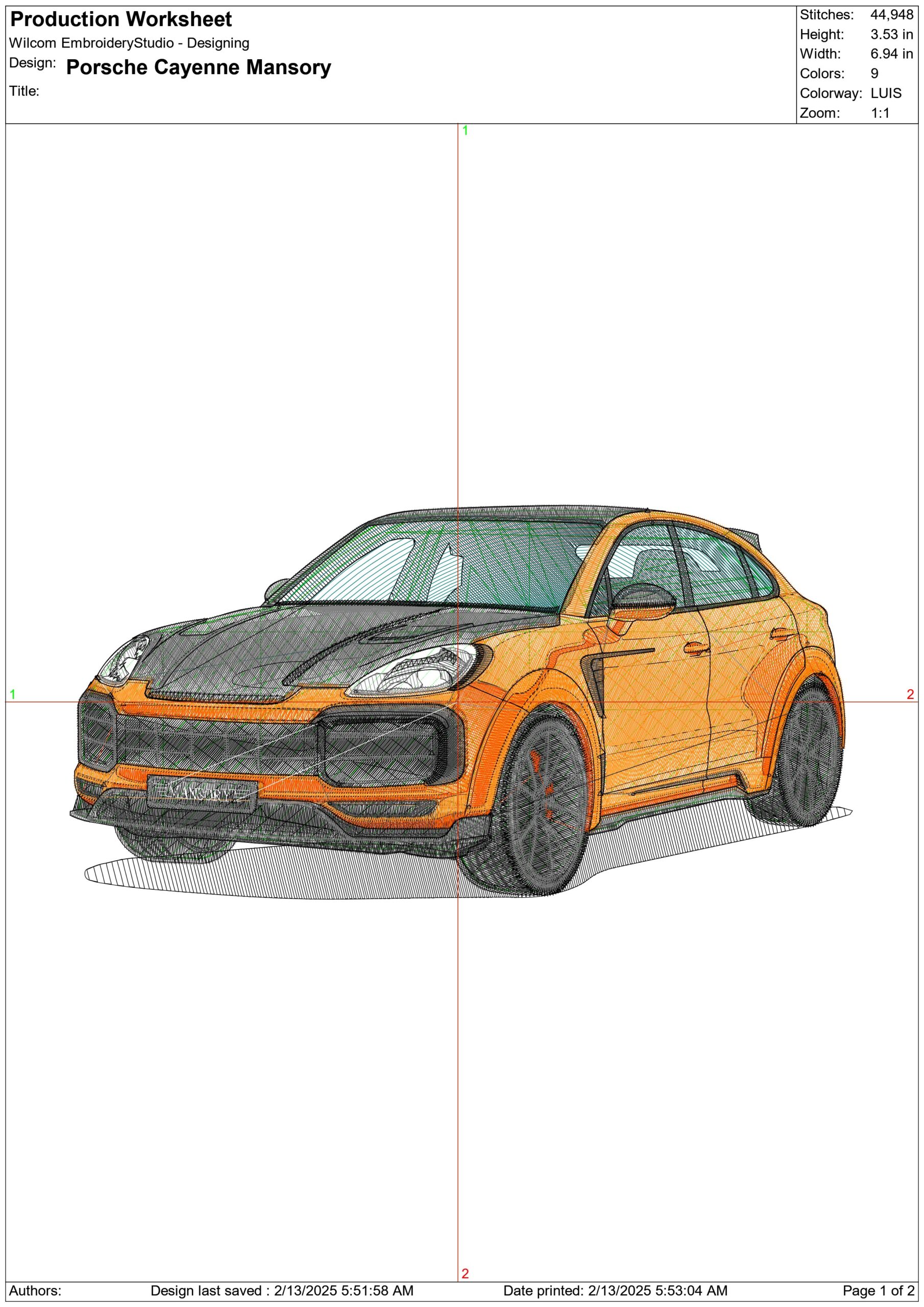 Porsche Cayenne Mansory - Swoosh - Nike Car embroidery design - instant download — view 3