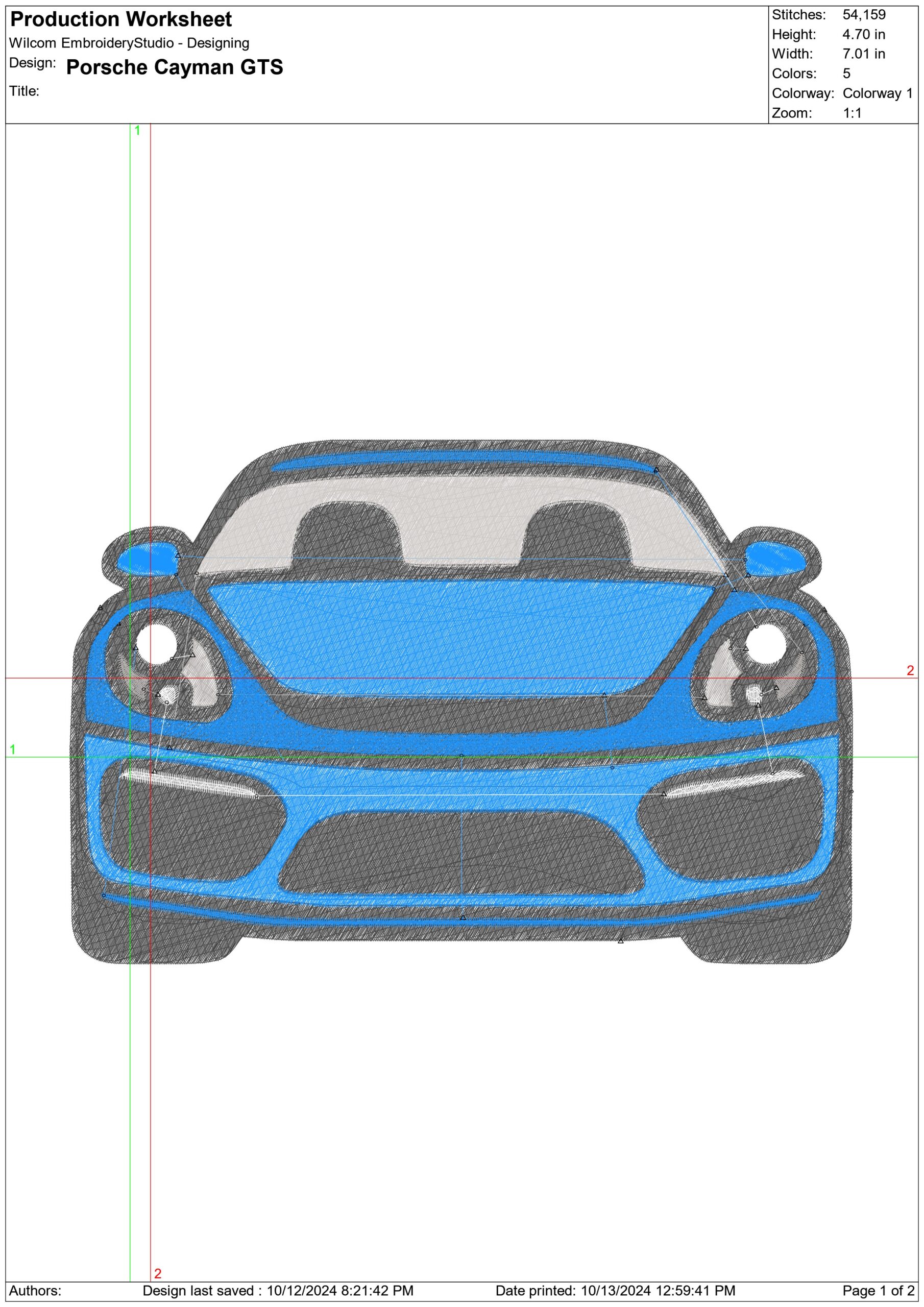 Porsche Cayman GTS Stylised- Swoosh - Nike Car embroidery design - instant download — view 2