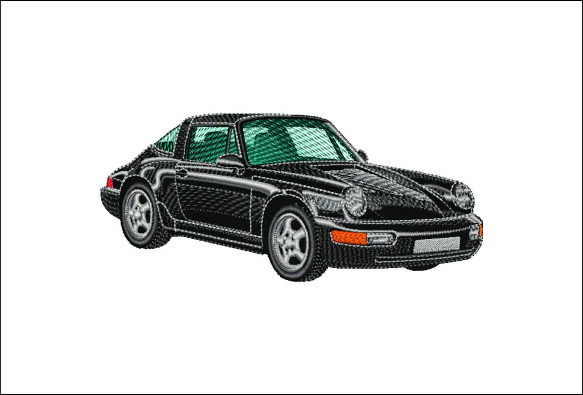 Porsche 964 - Swoosh - Nike Car embroidery design - instant download