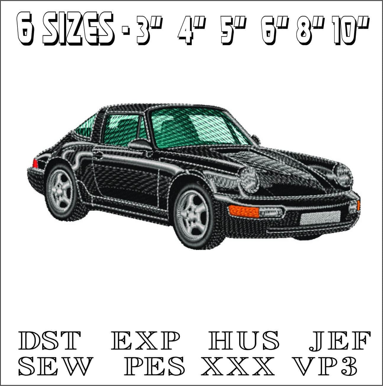 Porsche 964 - Swoosh - Nike Car embroidery design - instant download — view 2