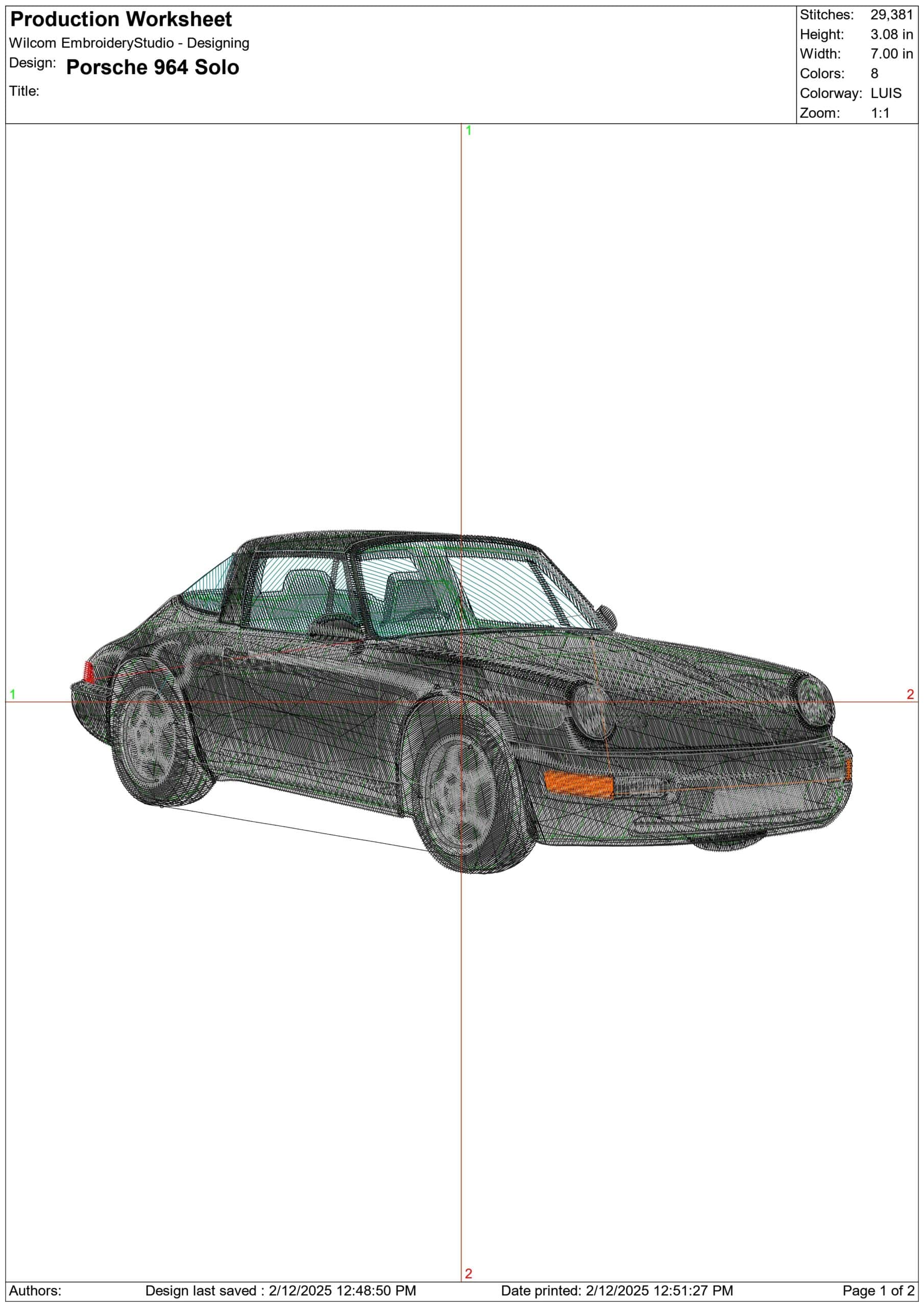 Porsche 964 - Swoosh - Nike Car embroidery design - instant download — view 3