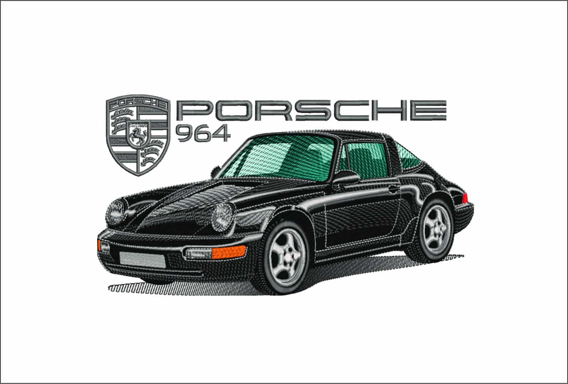 Porsche 964 Porsche Title - Swoosh - Nike Car embroidery design - instant download