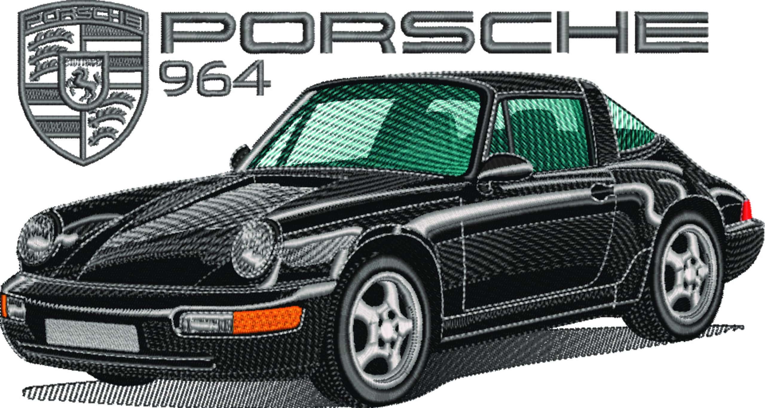 Porsche 964 Porsche Title - Swoosh - Nike Car embroidery design - instant download — view 5
