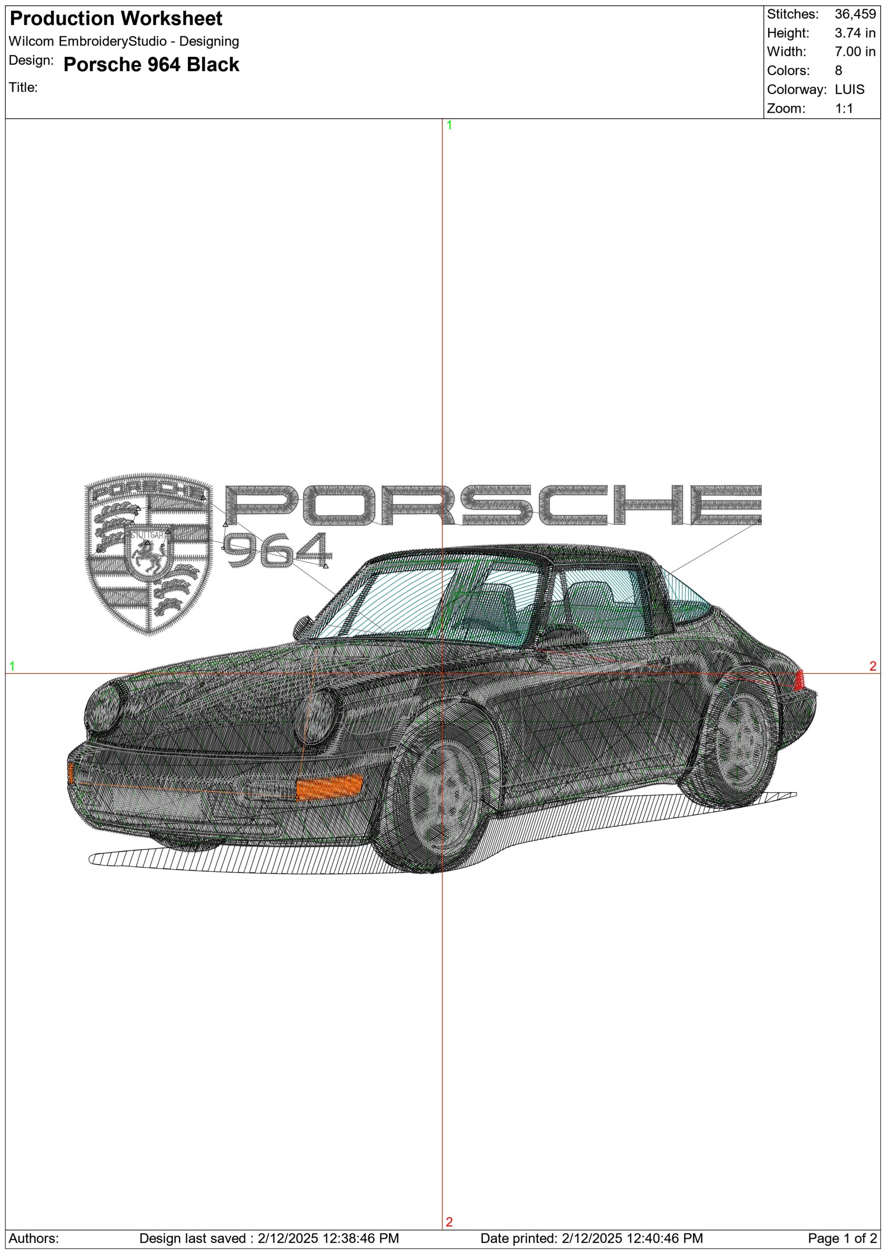 Porsche 964 Porsche Title - Swoosh - Nike Car embroidery design - instant download — view 3