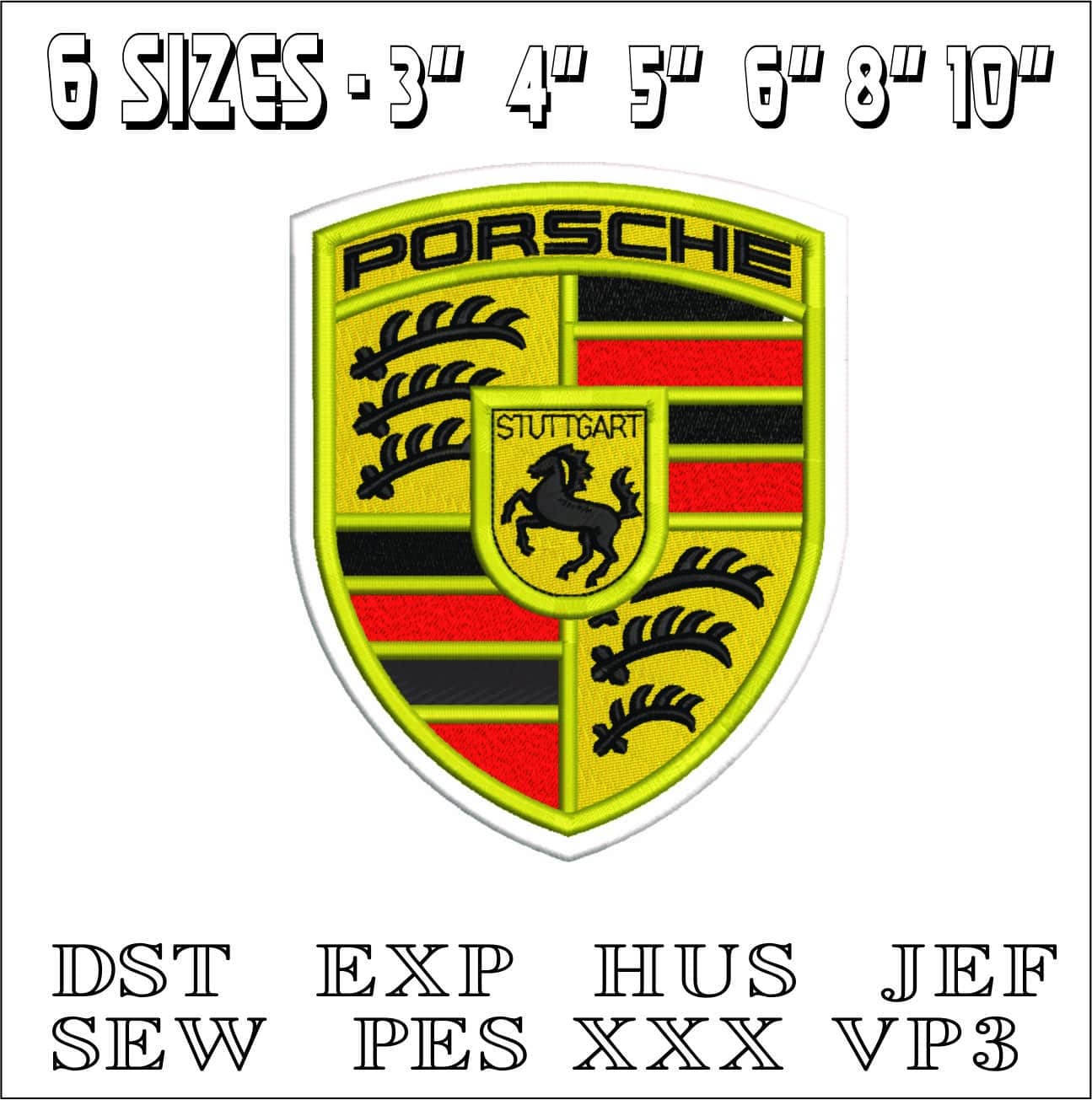 Porsche Logo - Swoosh - Nike Car embroidery design - instant download — view 2