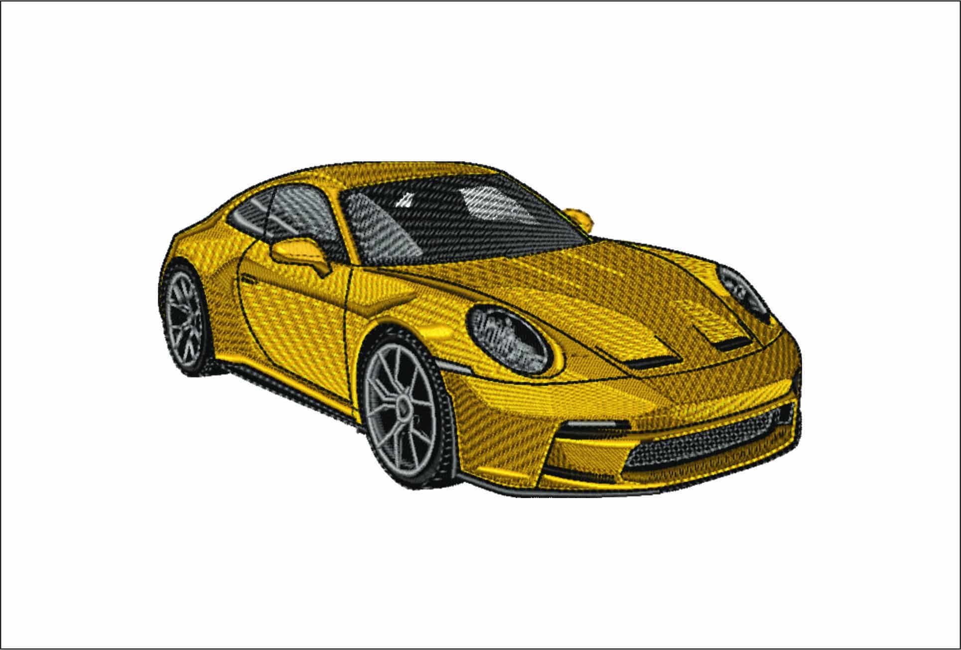 Porsche 911 - Swoosh - Nike Car embroidery design - instant download