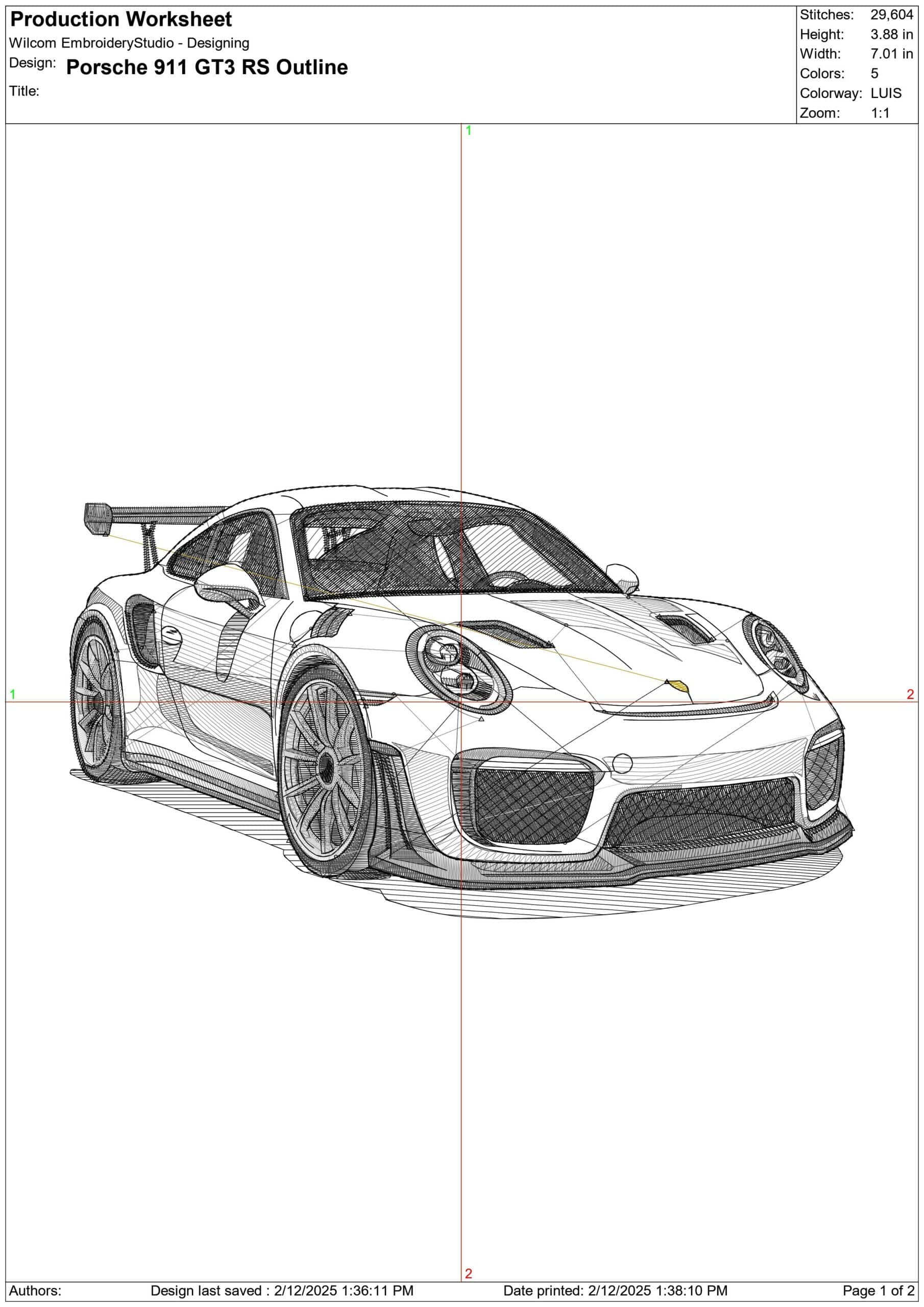 Porsche 911 GT3 RS Outline - Swoosh - Nike Car embroidery design - instant download — view 3